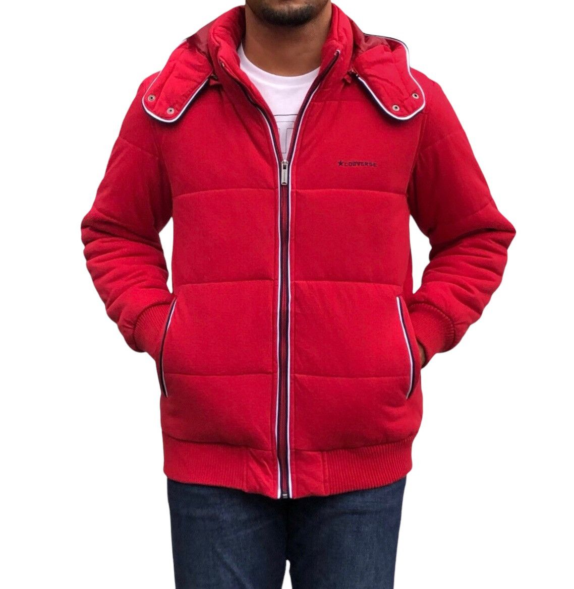 Converse Converse Embroidery Spellout Puffer Jacket With Hoodie Size US L / EU 52-54 / 3 - 4 Thumbnail