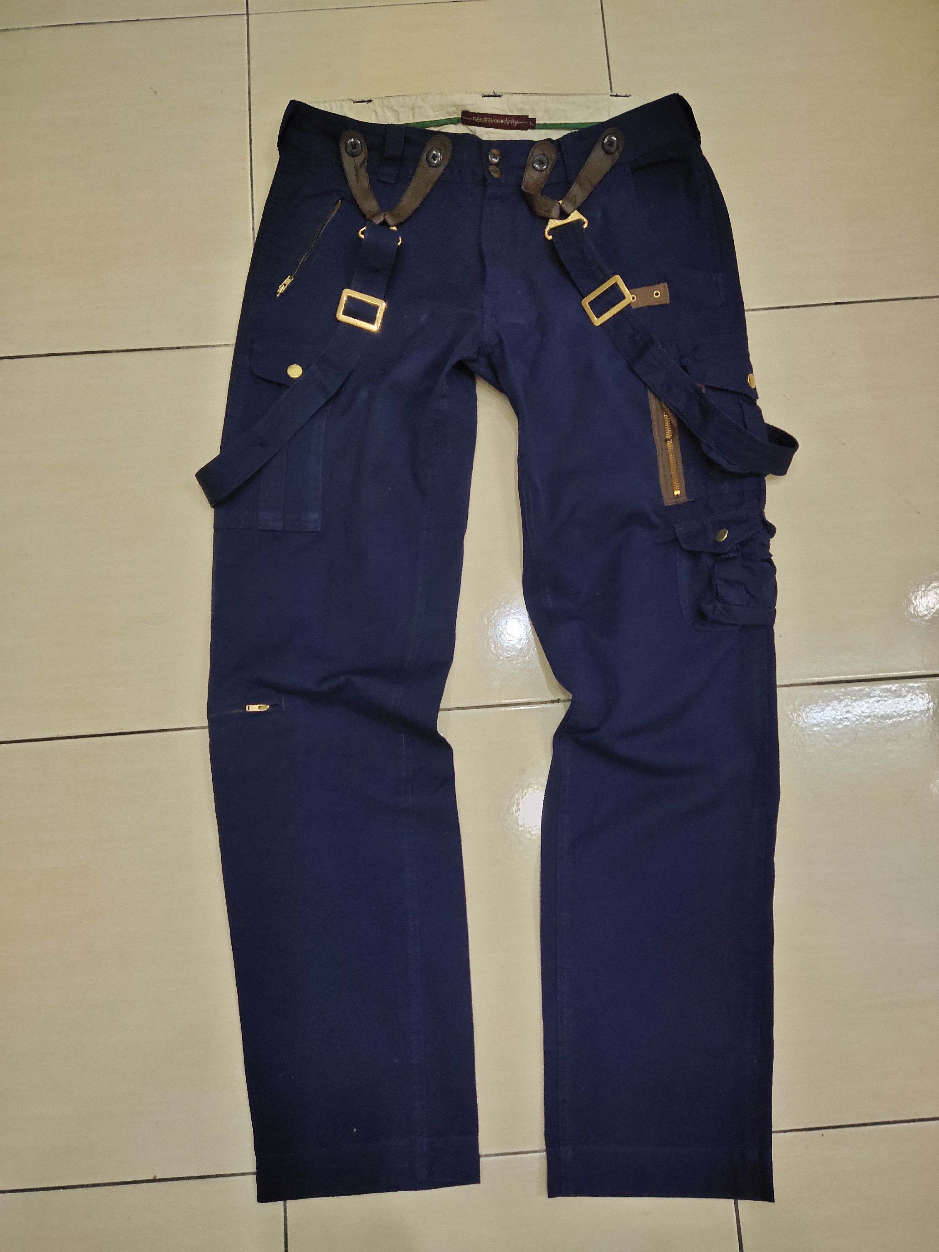 Japanese Brand Neutral Infinity Multi Pocket Bondage Cargo Pants Size US 34 / EU 50 - 2 Thumbnail