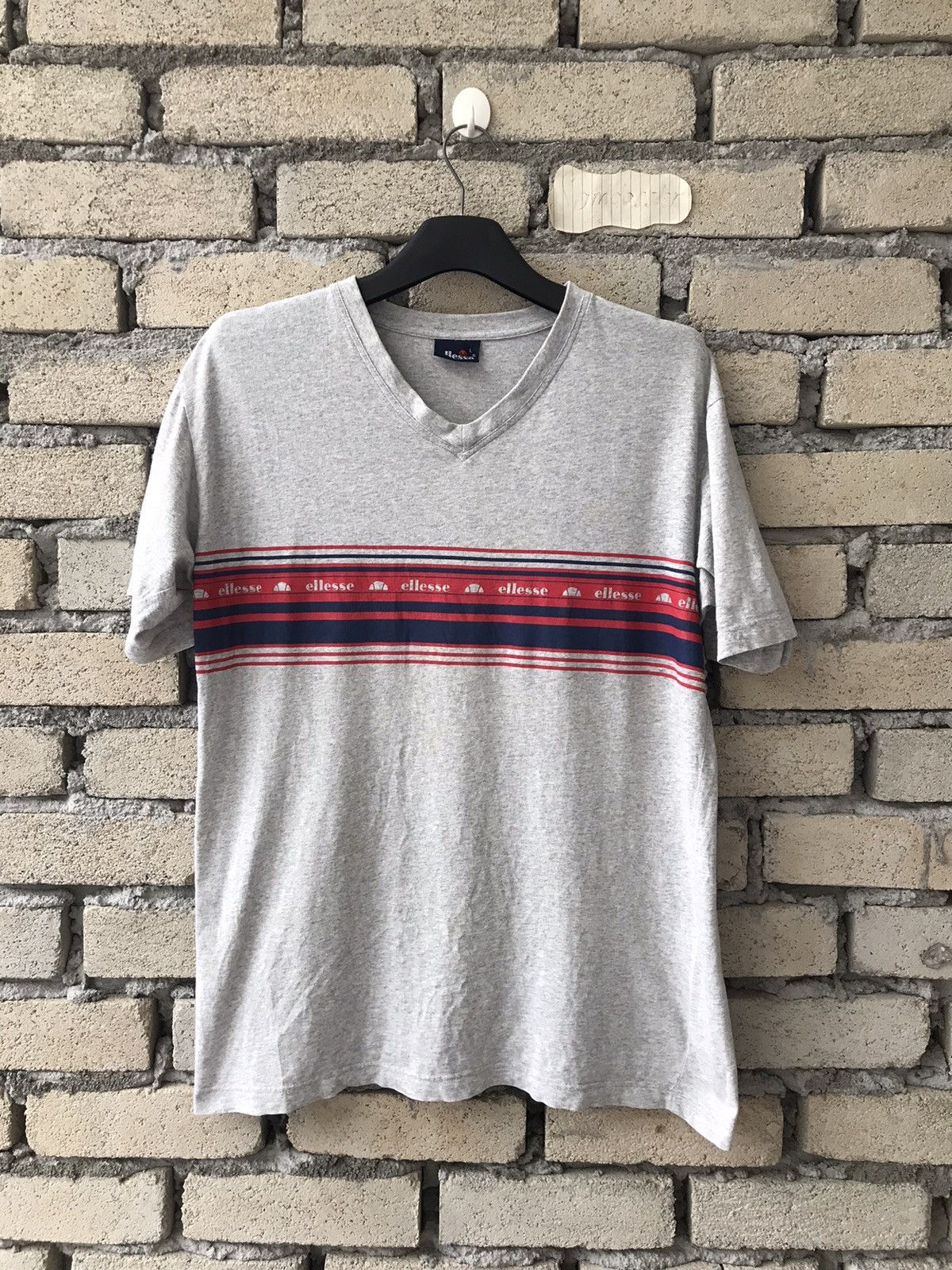 Ellesse × Vintage Vintage Ellesse Stripes Pattern Vneck Size US L / EU 52-54 / 3 - 1 Thumbnail