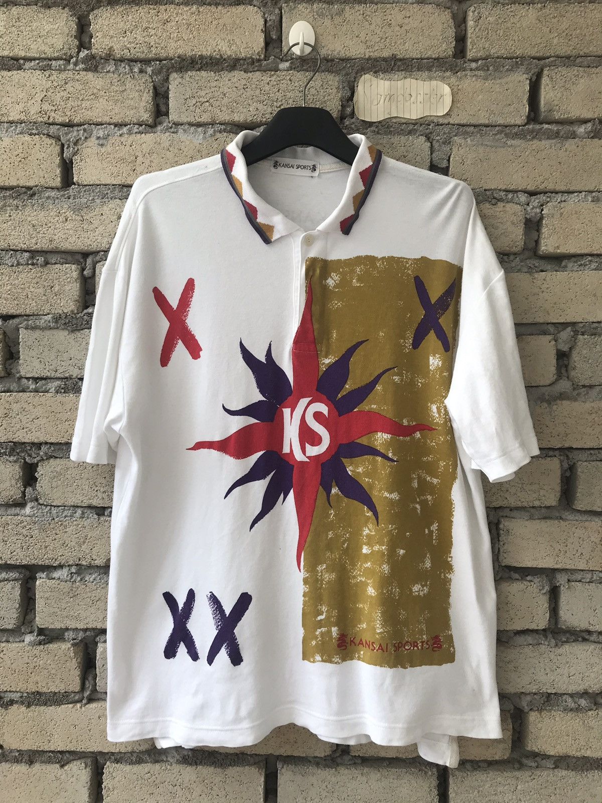Japanese Brand × Kansai Yamamoto Vintage Kansai Sports Dragon Logo Sun Light Big Screen Art Size US L / EU 52-54 / 3 - 1 Thumbnail