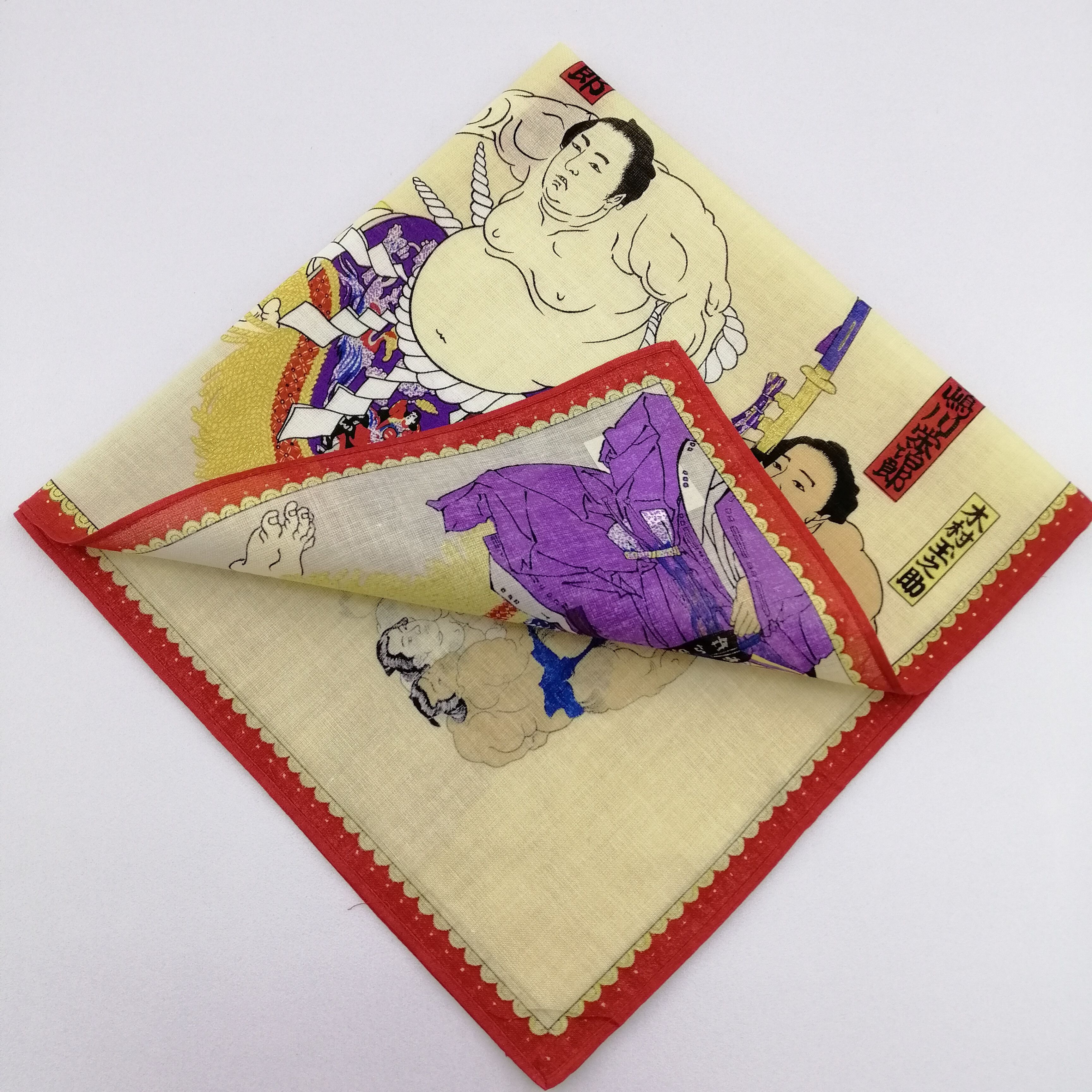 Japanese Brand Japanese Sumo Art Handkerchief/Neckerchief/Bandana-KD2480 Size ONE SIZE - 4 Thumbnail