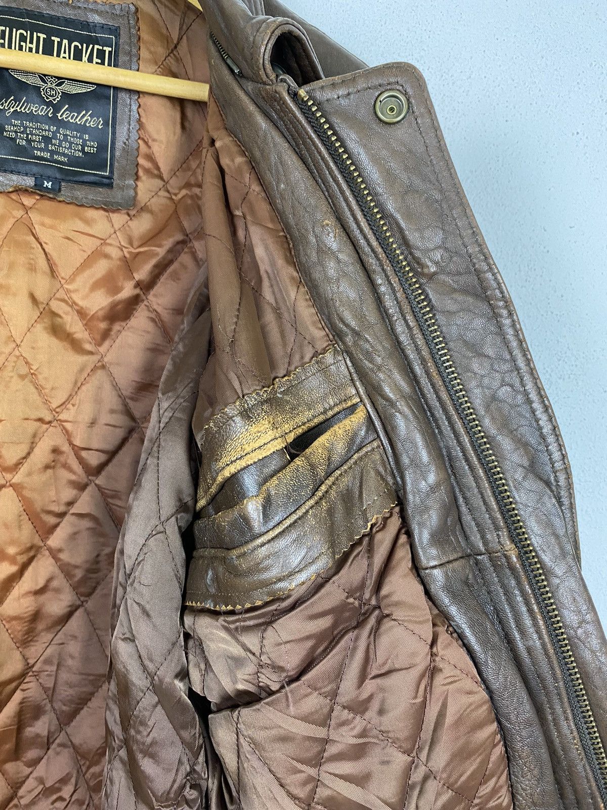 Vintage 🔥RARE🔥VINTAGE FLIGHT JACKET LEATHER BOMBER STYLE. Size US M / EU 48-50 / 2 - 10 Thumbnail