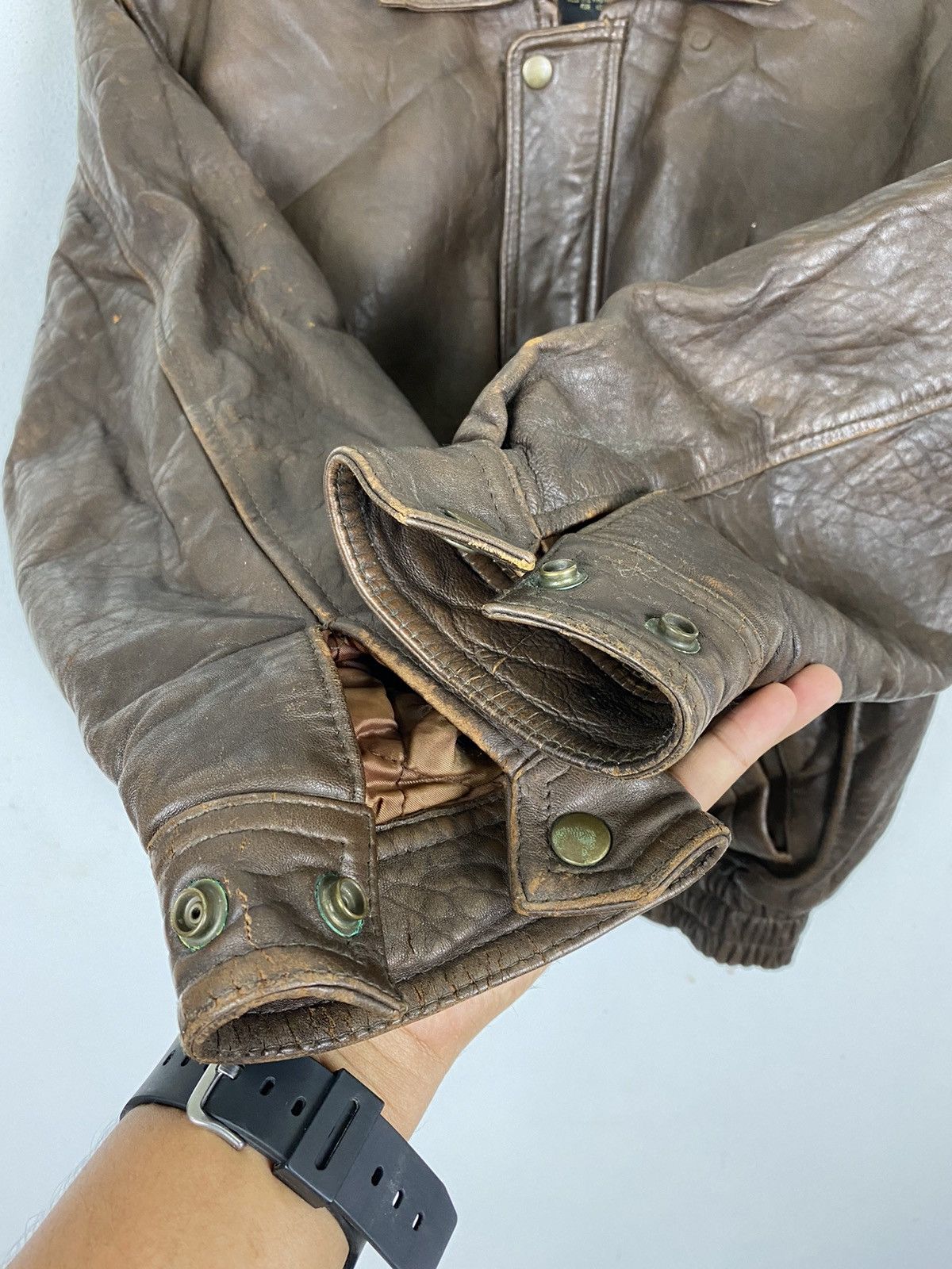 Vintage 🔥RARE🔥VINTAGE FLIGHT JACKET LEATHER BOMBER STYLE. Size US M / EU 48-50 / 2 - 7 Thumbnail