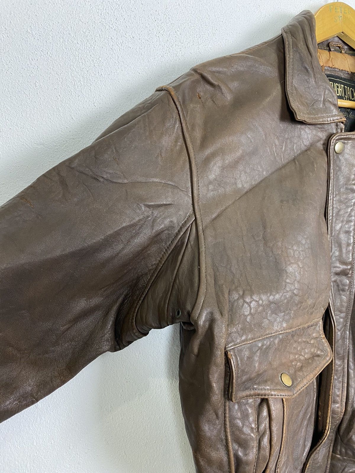 Vintage 🔥RARE🔥VINTAGE FLIGHT JACKET LEATHER BOMBER STYLE. Size US M / EU 48-50 / 2 - 8 Thumbnail