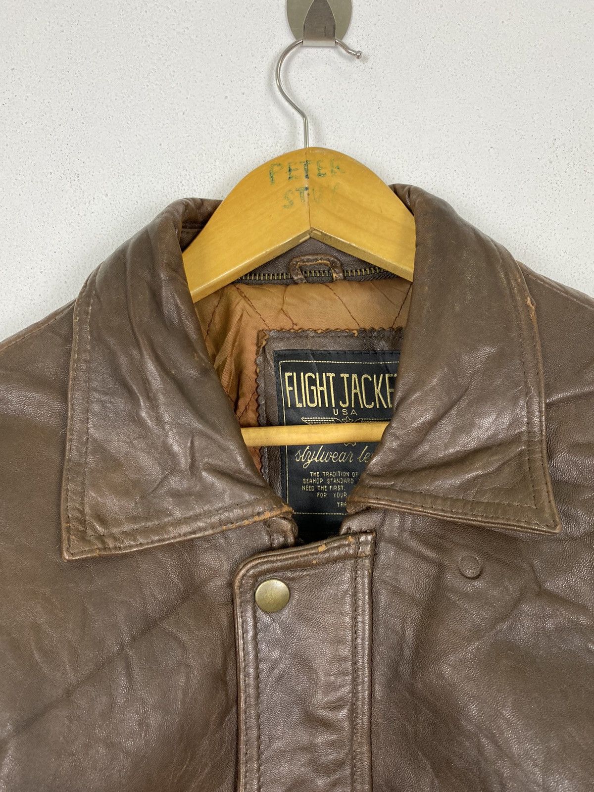Vintage 🔥RARE🔥VINTAGE FLIGHT JACKET LEATHER BOMBER STYLE. Size US M / EU 48-50 / 2 - 5 Thumbnail