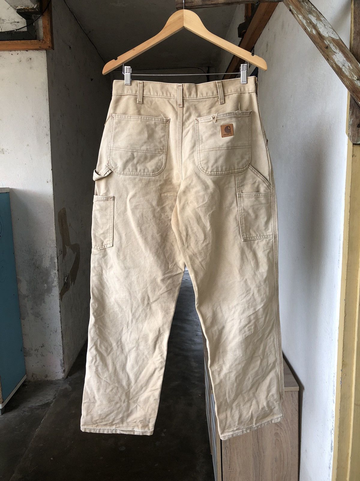 image of Vintage Carhartt Distressed Cargo Pants in Brown, Men's (Size 31)