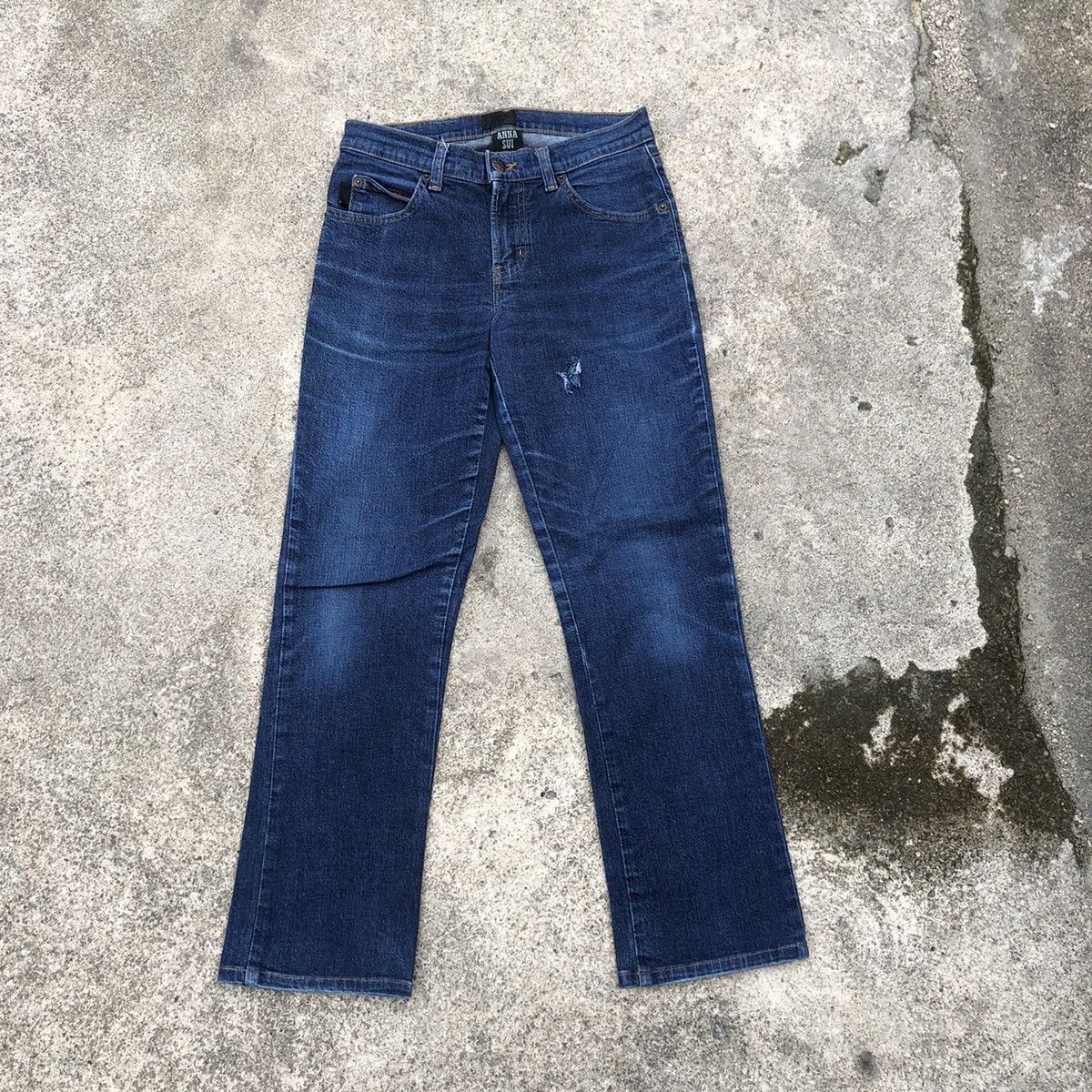 Anna Sui × Japanese Brand × Vintage 🔥Rare🔥🇯🇵Vintage Anna Sui Rips Blue Denim Jeans Size 26" / US 2 / IT 38 - 1 Thumbnail