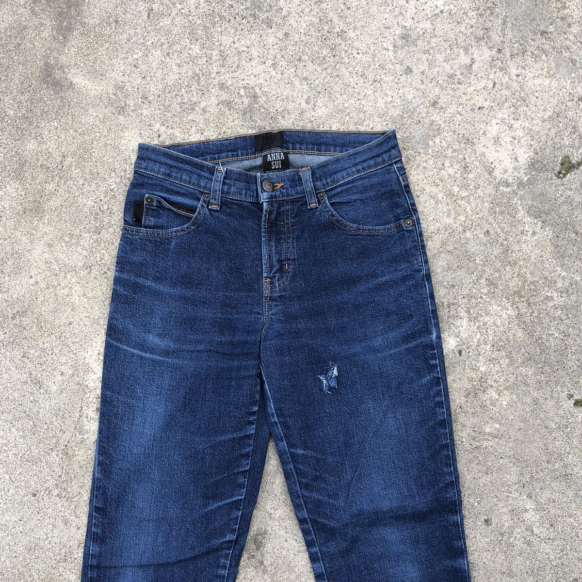 Anna Sui × Japanese Brand × Vintage 🔥Rare🔥🇯🇵Vintage Anna Sui Rips Blue Denim Jeans Size 26" / US 2 / IT 38 - 2 Thumbnail