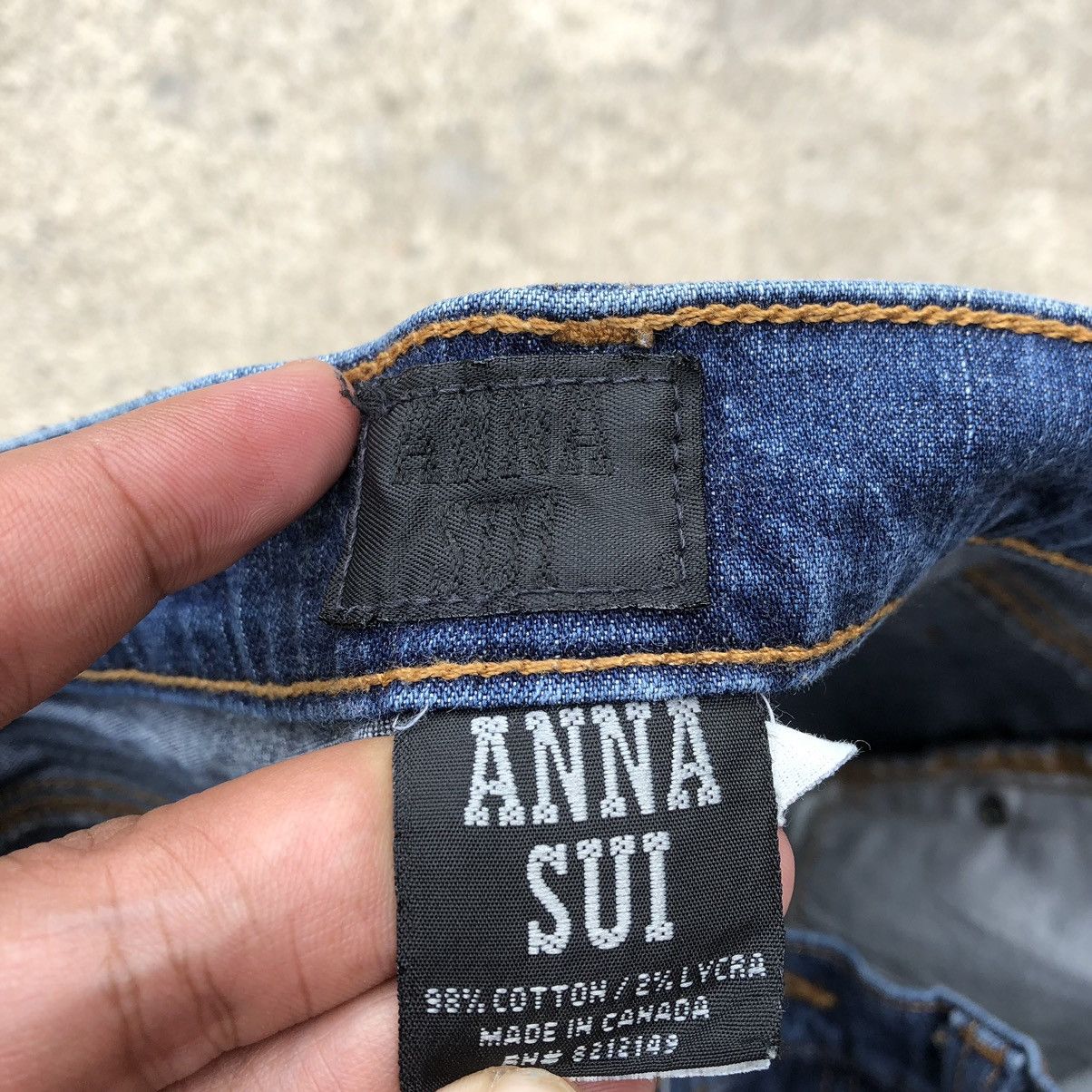 Anna Sui × Japanese Brand × Vintage 🔥Rare🔥🇯🇵Vintage Anna Sui Rips Blue Denim Jeans Size 26" / US 2 / IT 38 - 12 Thumbnail