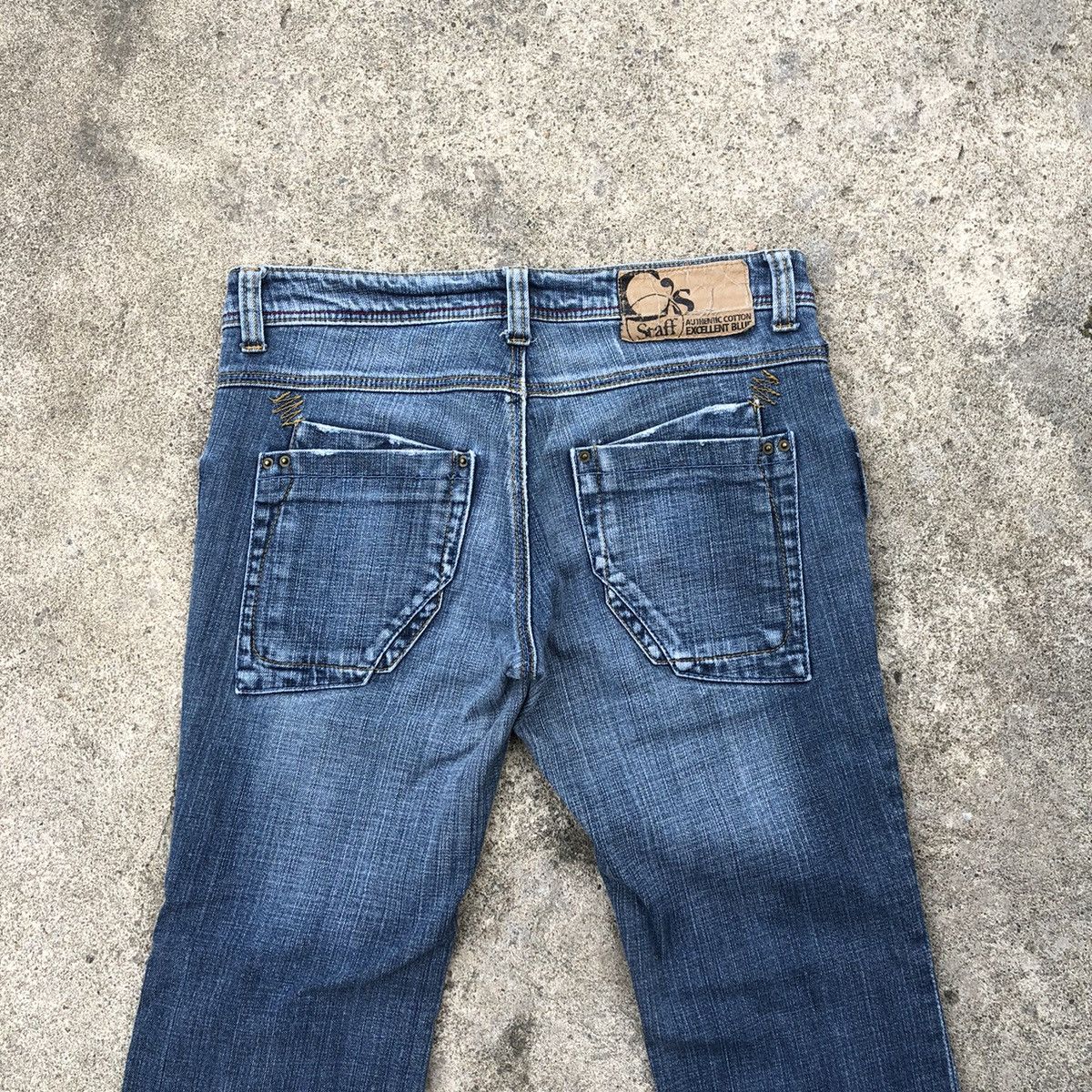 Japanese Brand 🔥Rare🔥🇯🇵Staff Excellent Blue Rips Boot Cut Denim Jeans Size 30" / US 8 / IT 44 - 5 Thumbnail