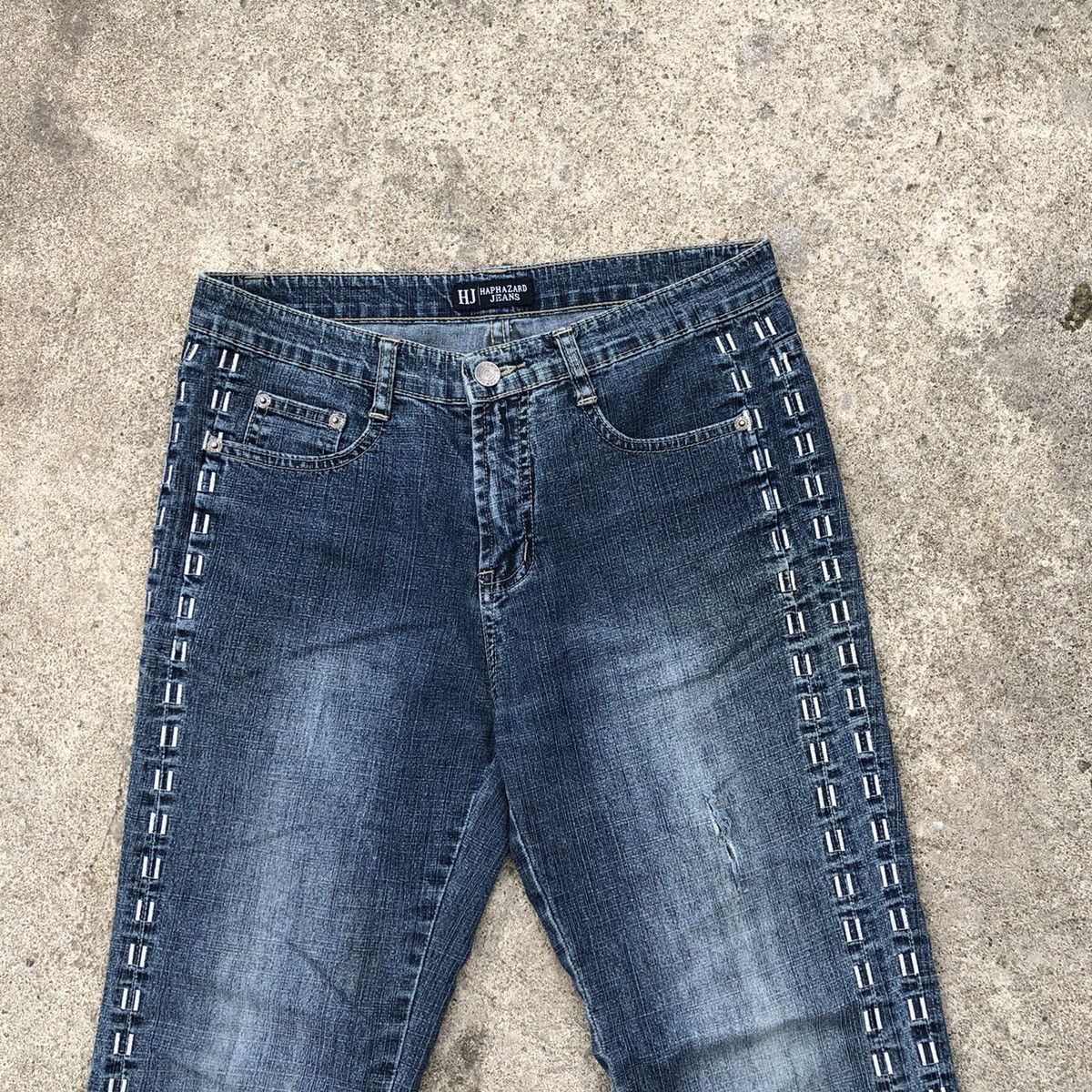 Japanese Brand 🔥Rare🔥🇯🇵Haphazard Jeans Stoned Wash Rips Distress Denim Jeans Size 30" / US 8 / IT 44 - 2 Thumbnail