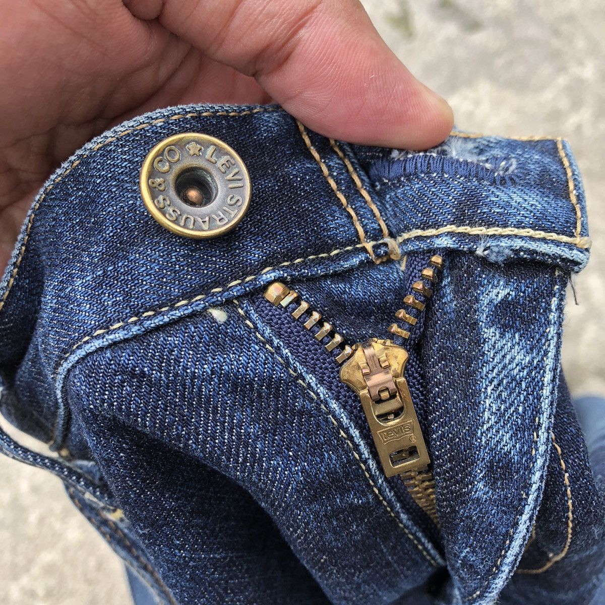 Levi's × Levi's Vintage Clothing 🔥Rare🔥Vintage Levis Stoned Wash Rips Distress Denim Jeans Size 31" - 12 Thumbnail