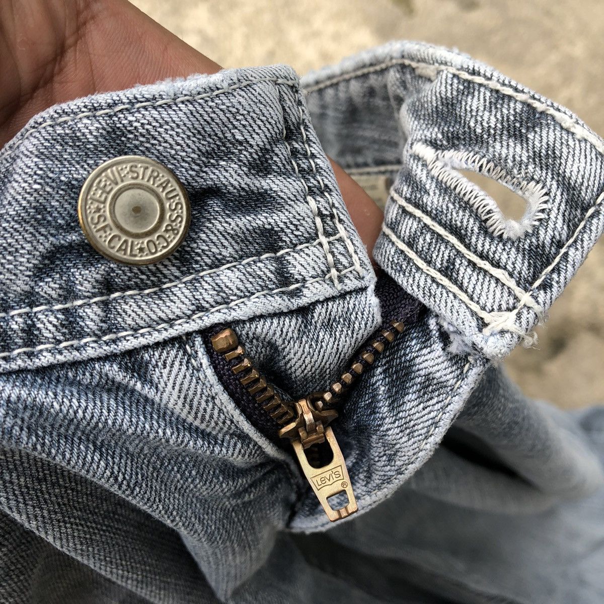 Levi's × Levi's Vintage Clothing 🔥Rare🔥Vintage Levis Stoned Wash Distress Denim Jeans Size 29" - 9 Thumbnail