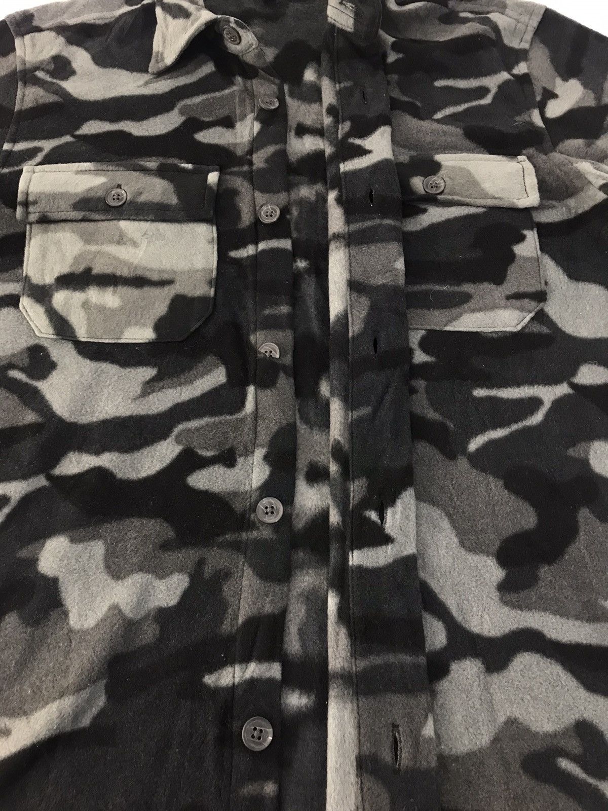 Flannel × George George Rugged Wool Fleece Button Shirt Black Military Camo Size US M / EU 48-50 / 2 - 5 Thumbnail