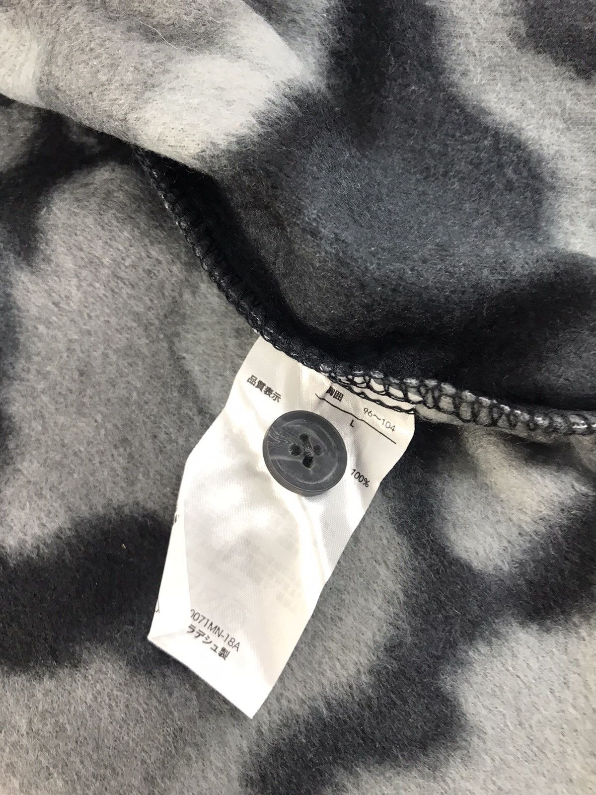 Flannel × George George Rugged Wool Fleece Button Shirt Black Military Camo Size US M / EU 48-50 / 2 - 9 Thumbnail