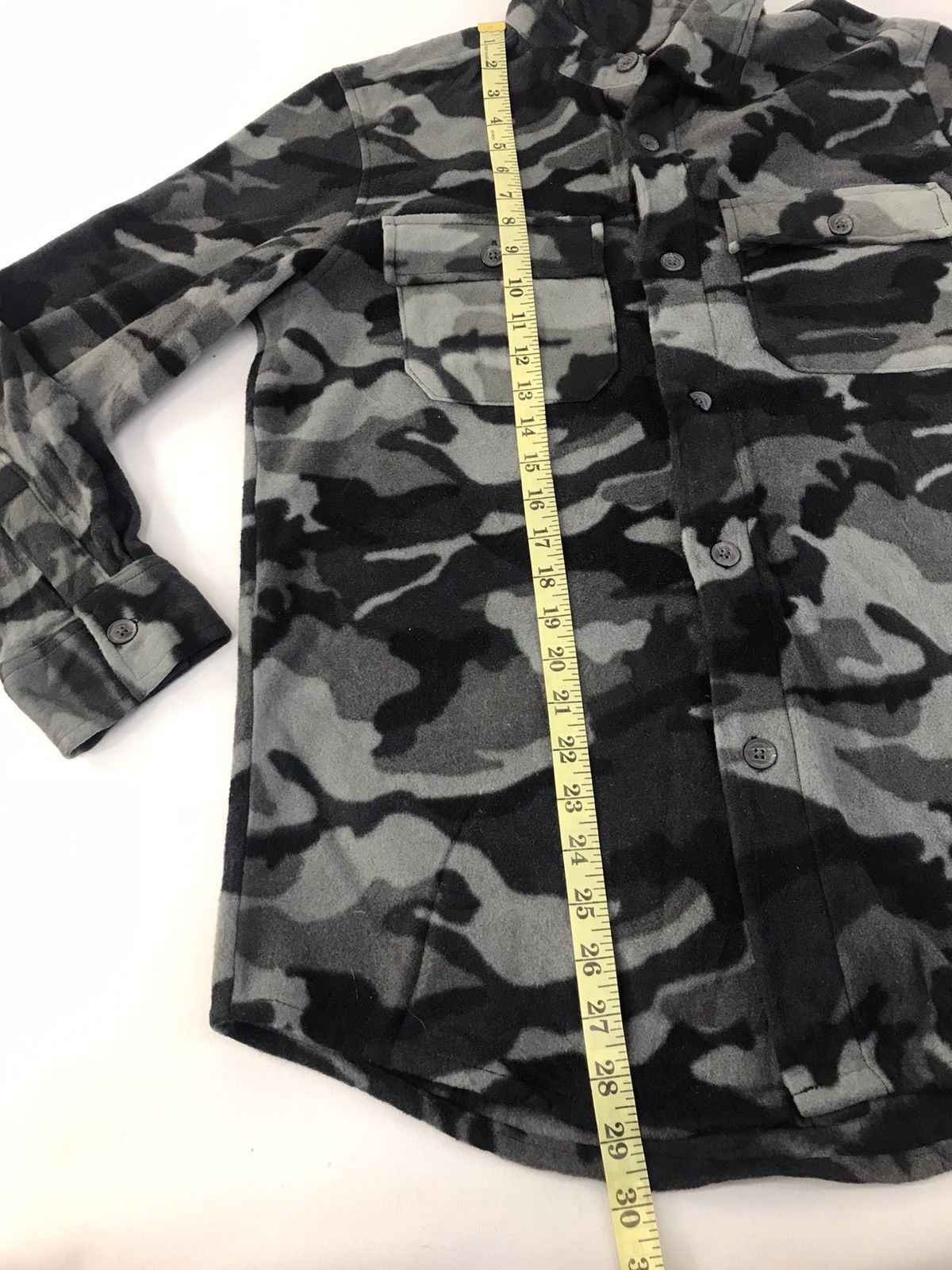 Flannel × George George Rugged Wool Fleece Button Shirt Black Military Camo Size US M / EU 48-50 / 2 - 12 Thumbnail