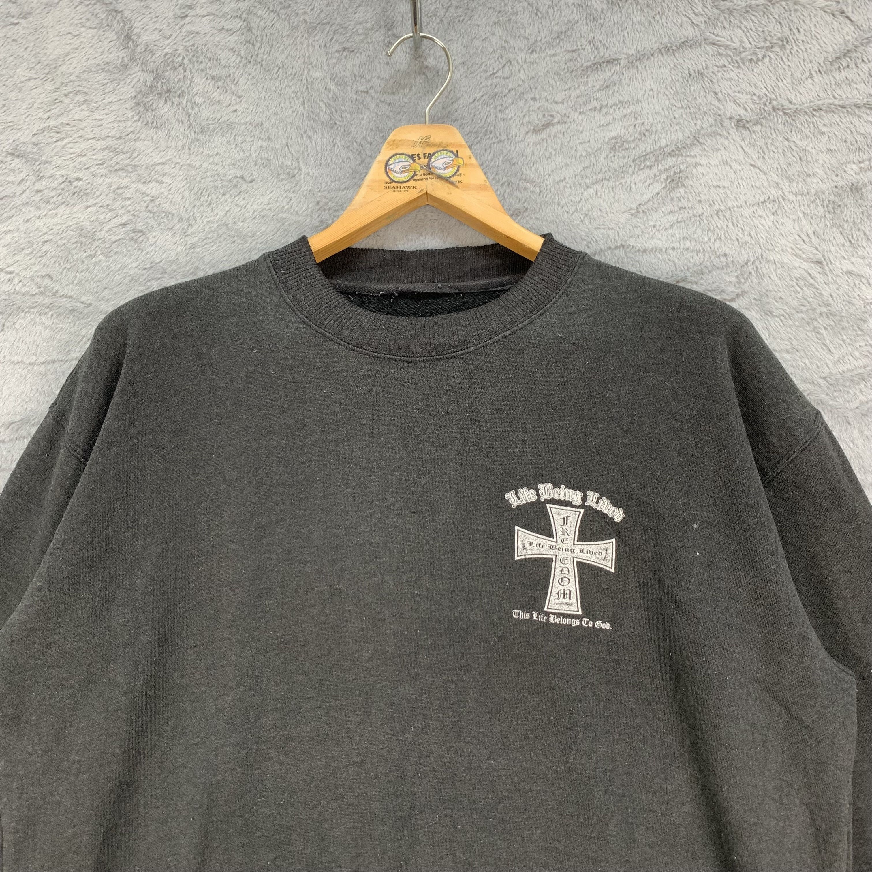 Vintage Life Being Lived FREEDOM Graphic Printed Sweatshirt 4270-148 Size US M / EU 48-50 / 2 - 4 Thumbnail