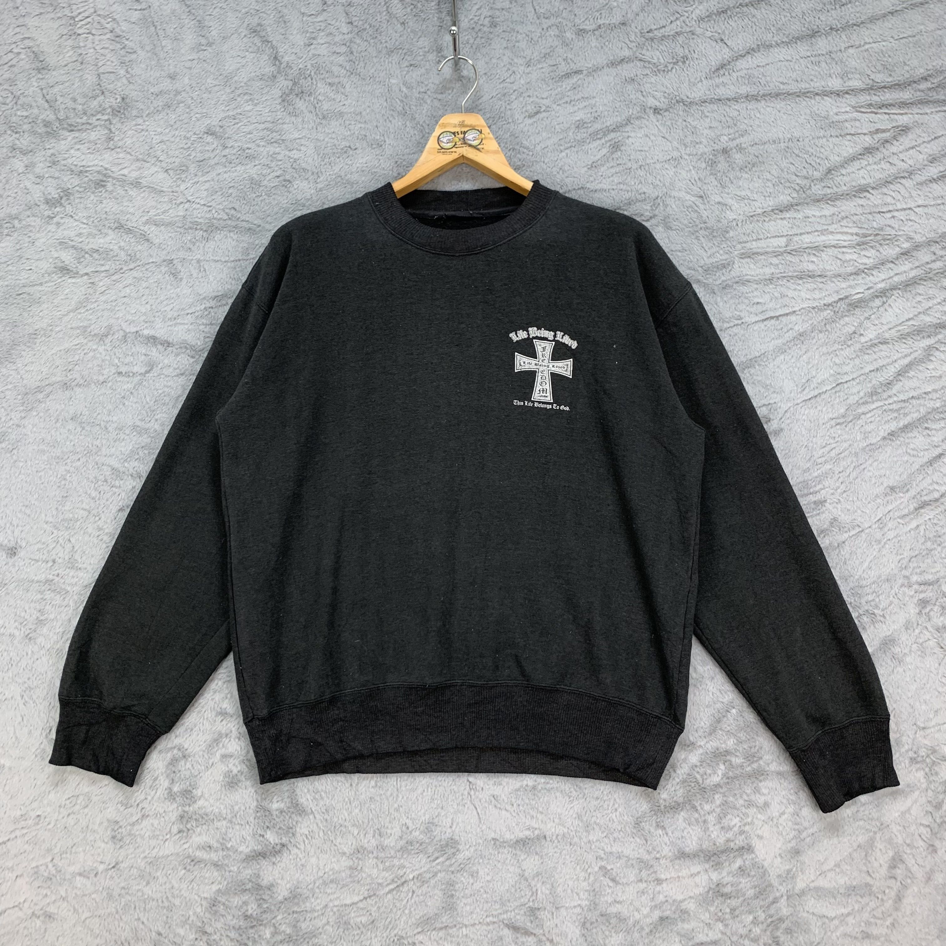 Vintage Life Being Lived FREEDOM Graphic Printed Sweatshirt 4270-148 Size US M / EU 48-50 / 2 - 3 Thumbnail