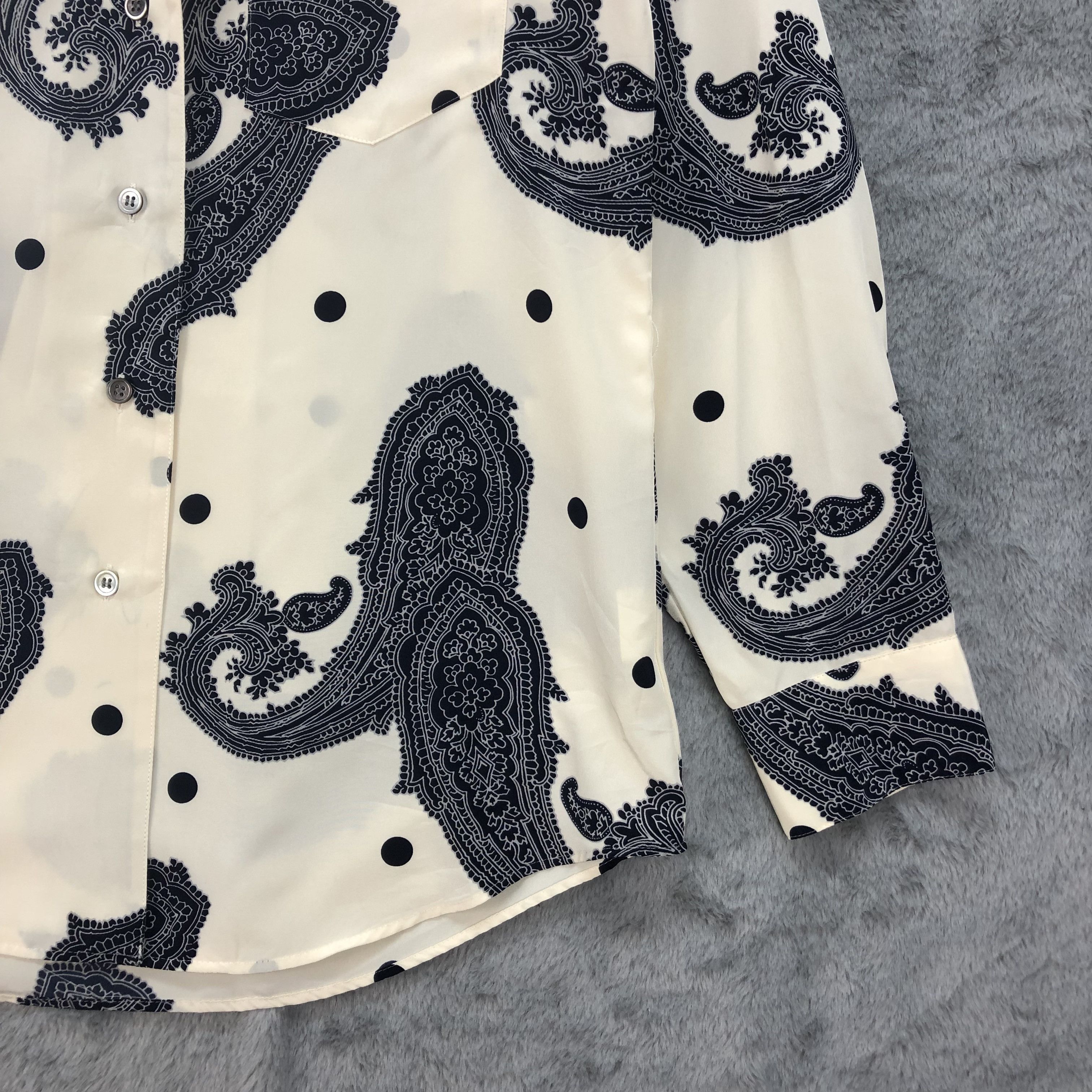 Japanese Brand Tokyo Blouse Sports Paisley Button Down Shirts #4670-163 Size M / US 6-8 / IT 42-44 - 5 Thumbnail