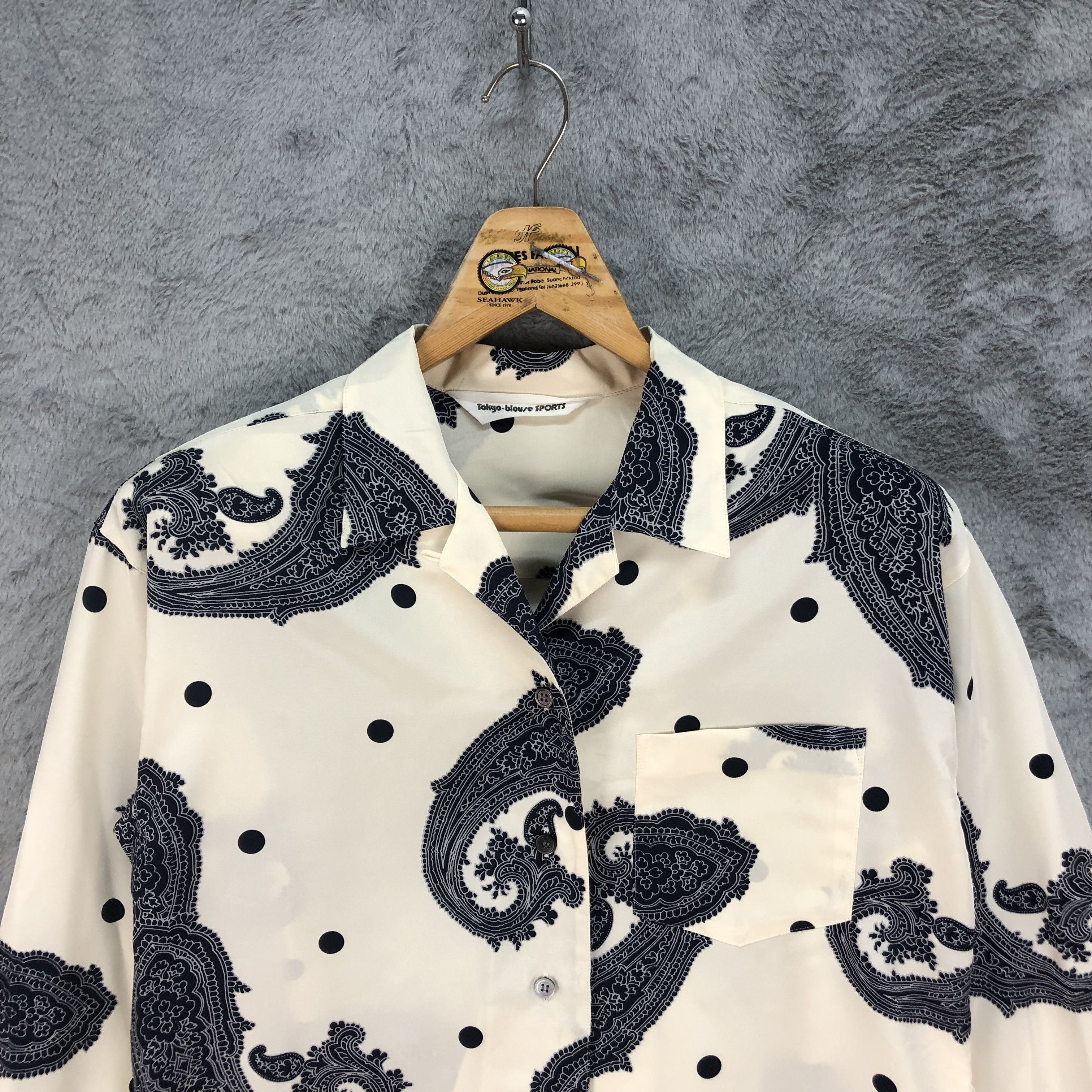 Japanese Brand Tokyo Blouse Sports Paisley Button Down Shirts #4670-163 Size M / US 6-8 / IT 42-44 - 2 Thumbnail