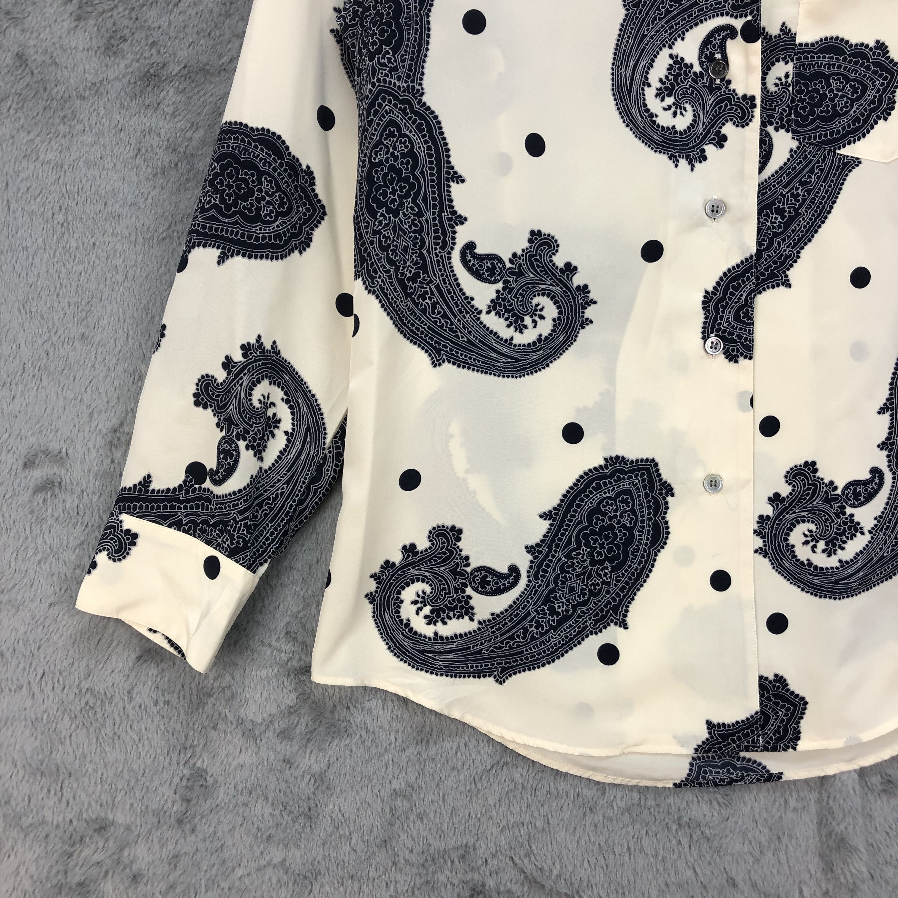 Japanese Brand Tokyo Blouse Sports Paisley Button Down Shirts #4670-163 Size M / US 6-8 / IT 42-44 - 4 Thumbnail