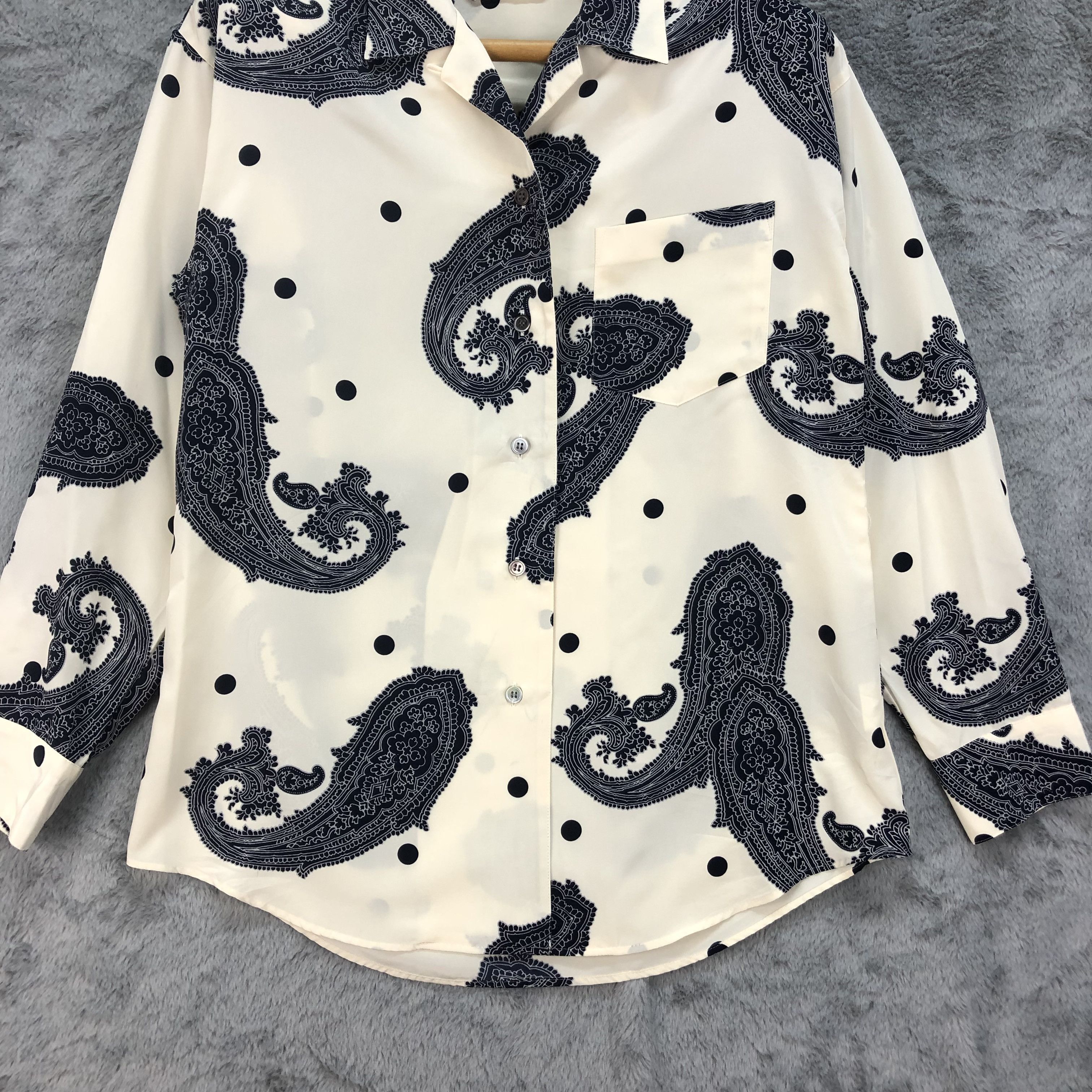 Japanese Brand Tokyo Blouse Sports Paisley Button Down Shirts #4670-163 Size M / US 6-8 / IT 42-44 - 3 Thumbnail