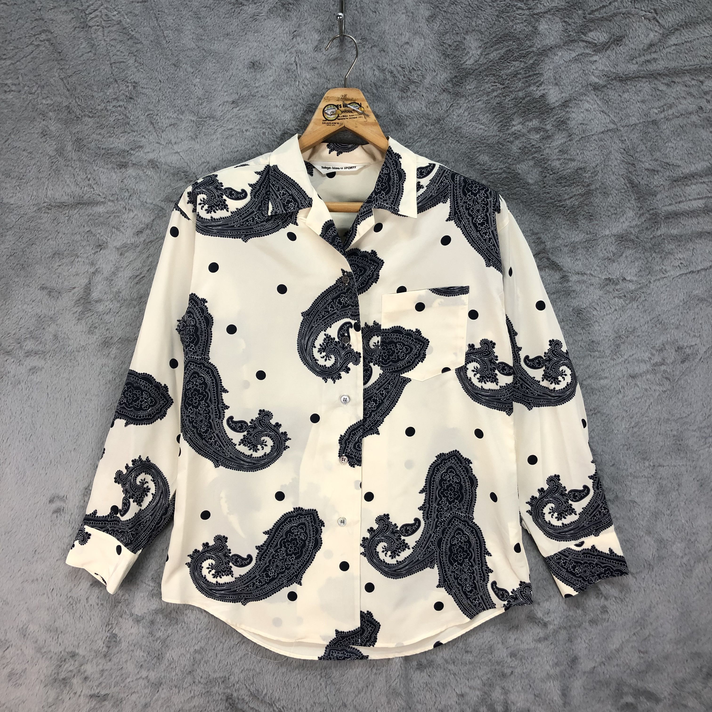 Japanese Brand Tokyo Blouse Sports Paisley Button Down Shirts #4670-163 Size M / US 6-8 / IT 42-44 - 1 Thumbnail