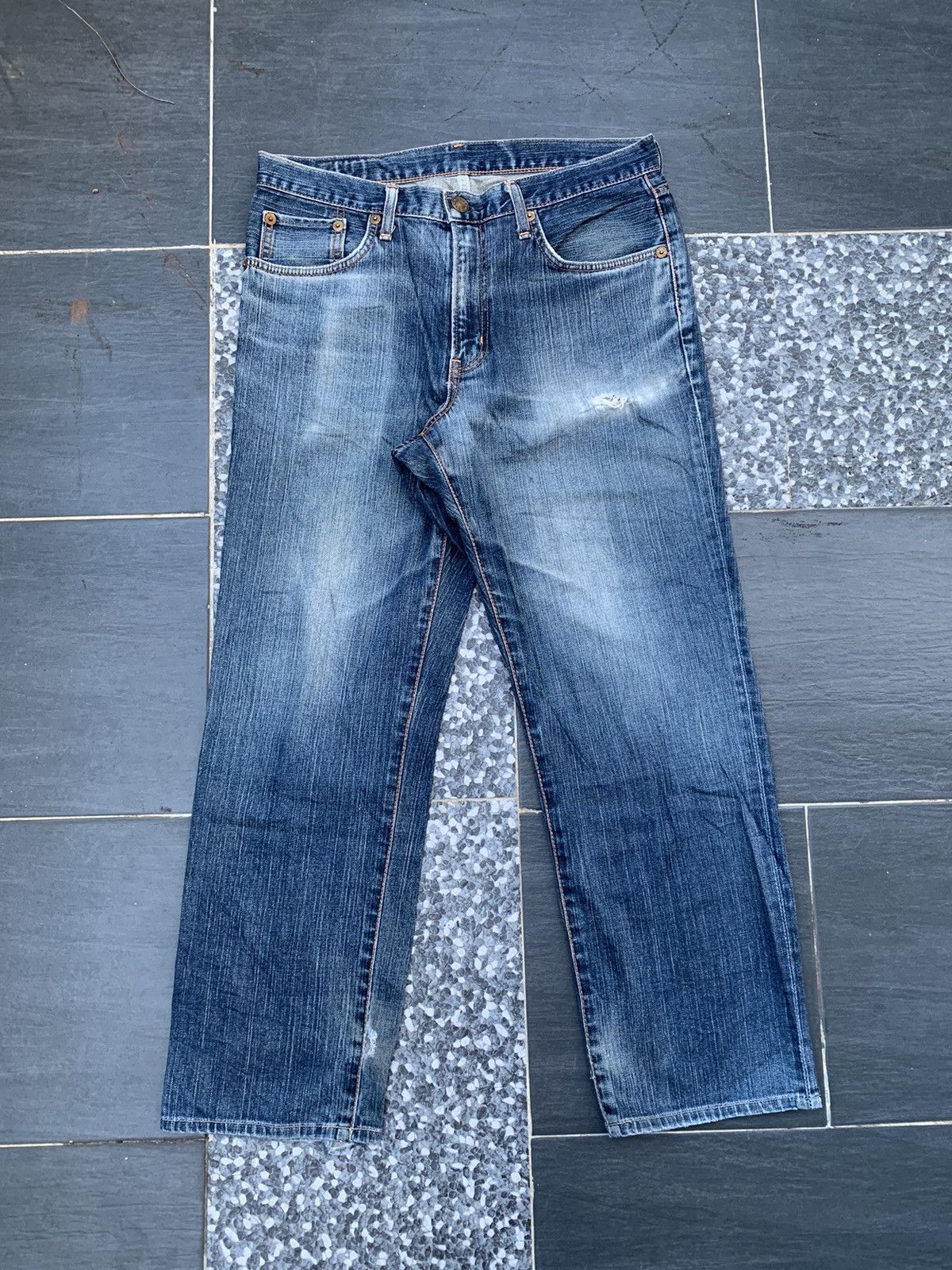 Edwin Vintage Edwin 504 Faded & Distressed Denim Size US 35 - 1 Thumbnail
