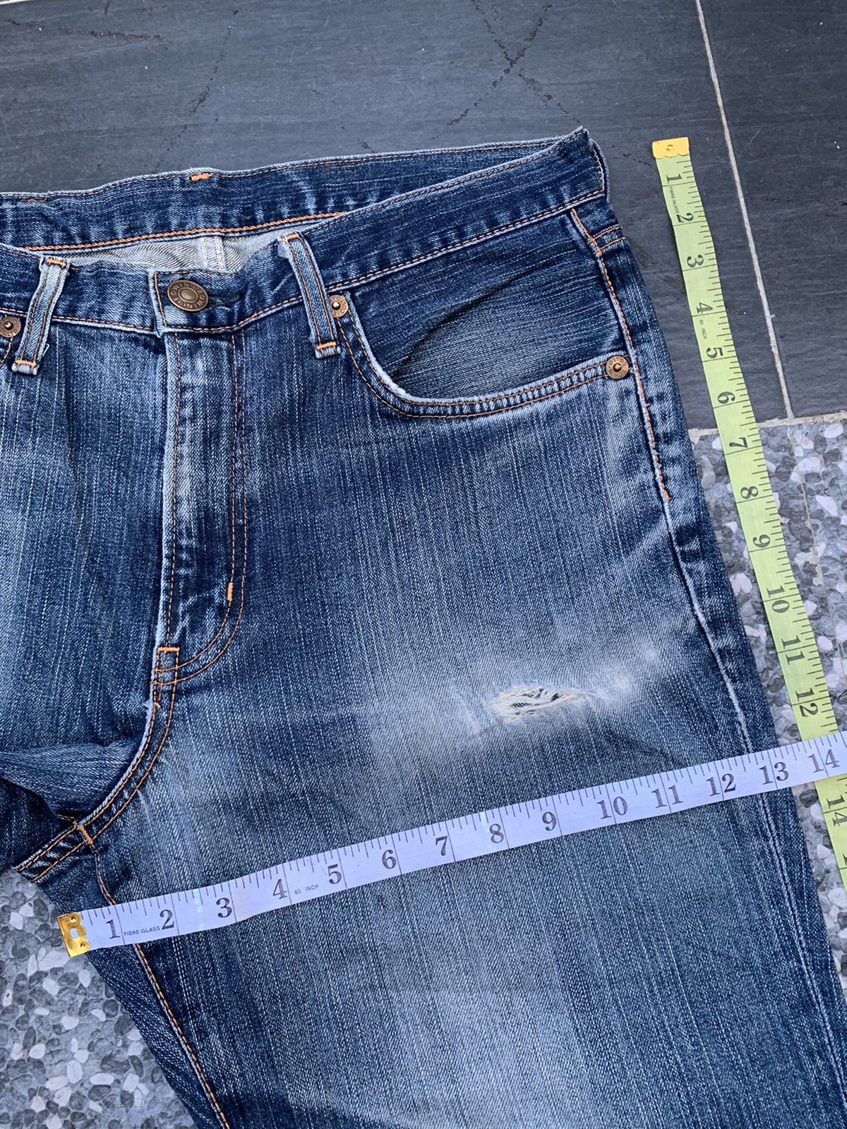 Edwin Vintage Edwin 504 Faded & Distressed Denim Size US 35 - 14 Thumbnail