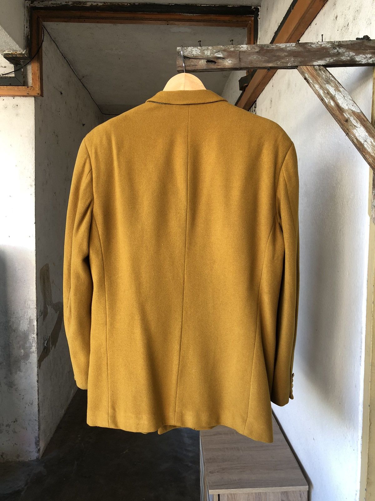 Moschino Rare❗️Moschino Mustard Wool Double Breasted Blazer Jacket Size US XL / EU 56 / 4 - 2 Thumbnail