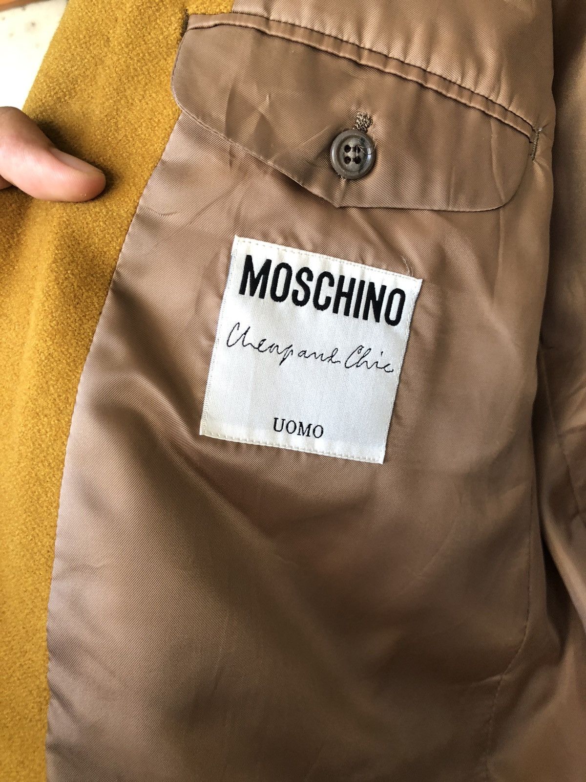 Moschino Rare❗️Moschino Mustard Wool Double Breasted Blazer Jacket Size US XL / EU 56 / 4 - 18 Thumbnail