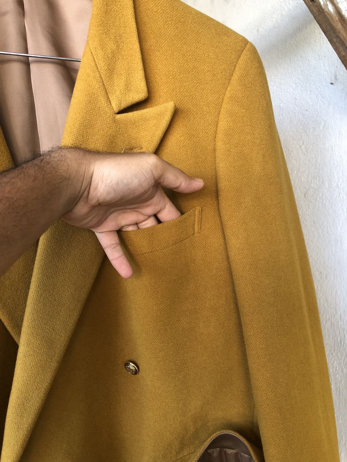 Moschino Rare❗️Moschino Mustard Wool Double Breasted Blazer Jacket Size US XL / EU 56 / 4 - 15 Thumbnail