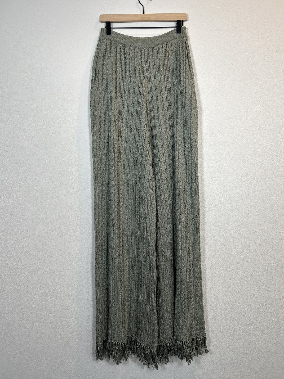 image of Christian Dada 1/1 Samples Cable Knit Fringe Pant in Grey, Men's (Size 29)