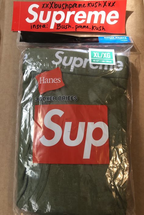 Supreme Hanes Boxer Briefs (2 Pack) Olive – The Hype
