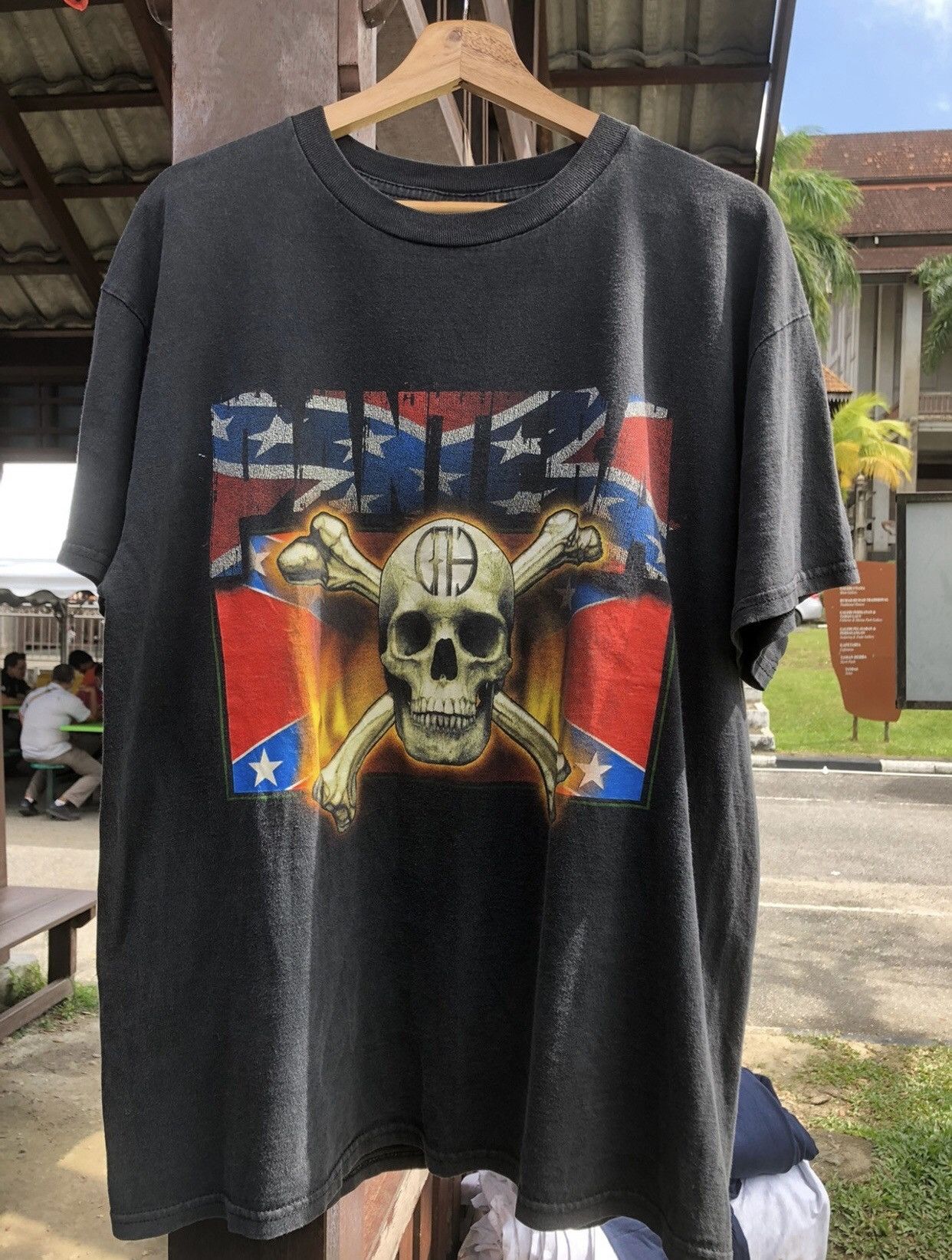Band Tees Last Drop🔥Rare🔥Vintage 90s Pantera Rebel Flag Tee Size US XL / EU 56 / 4 - 1 Thumbnail