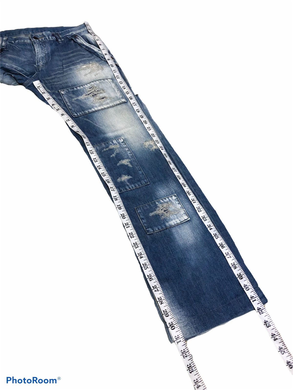 Japanese Brand HALB PATCHES DISTRESSED CARPENTER JEANS Size US 33 - 11 Thumbnail