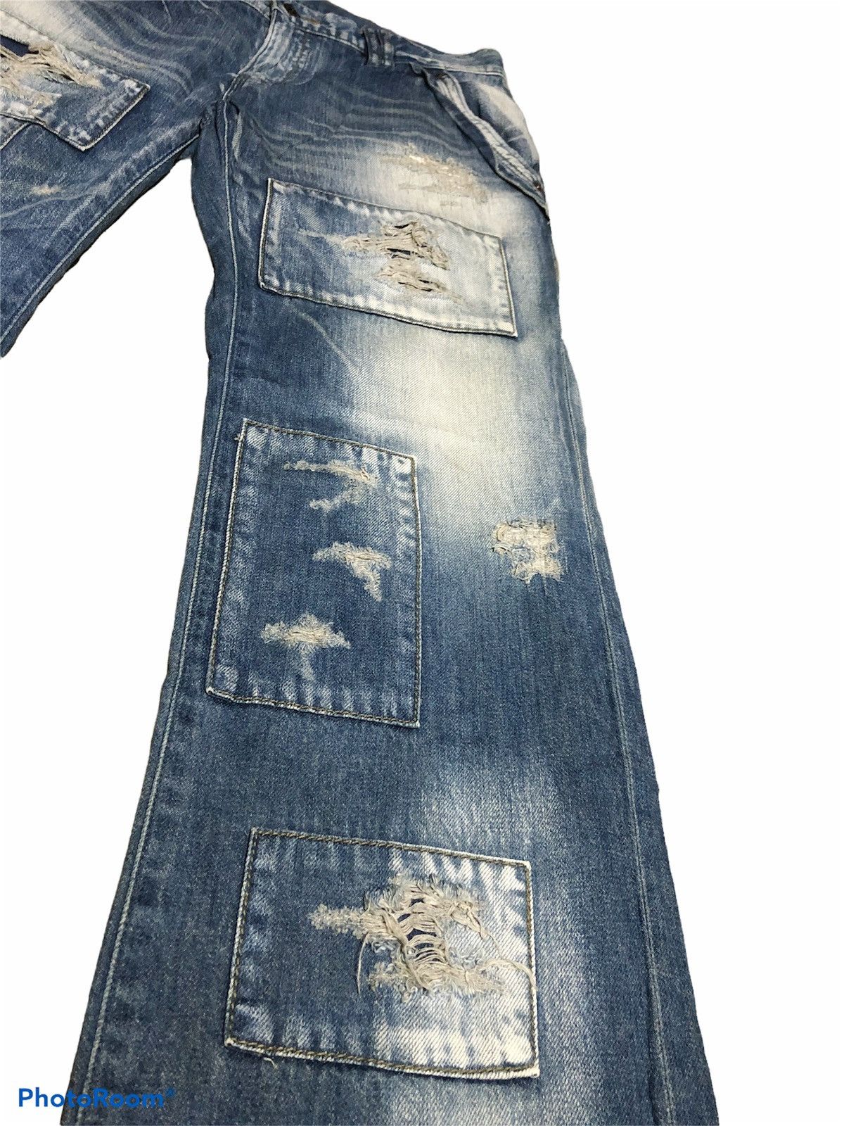 Japanese Brand HALB PATCHES DISTRESSED CARPENTER JEANS Size US 33 - 4 Thumbnail