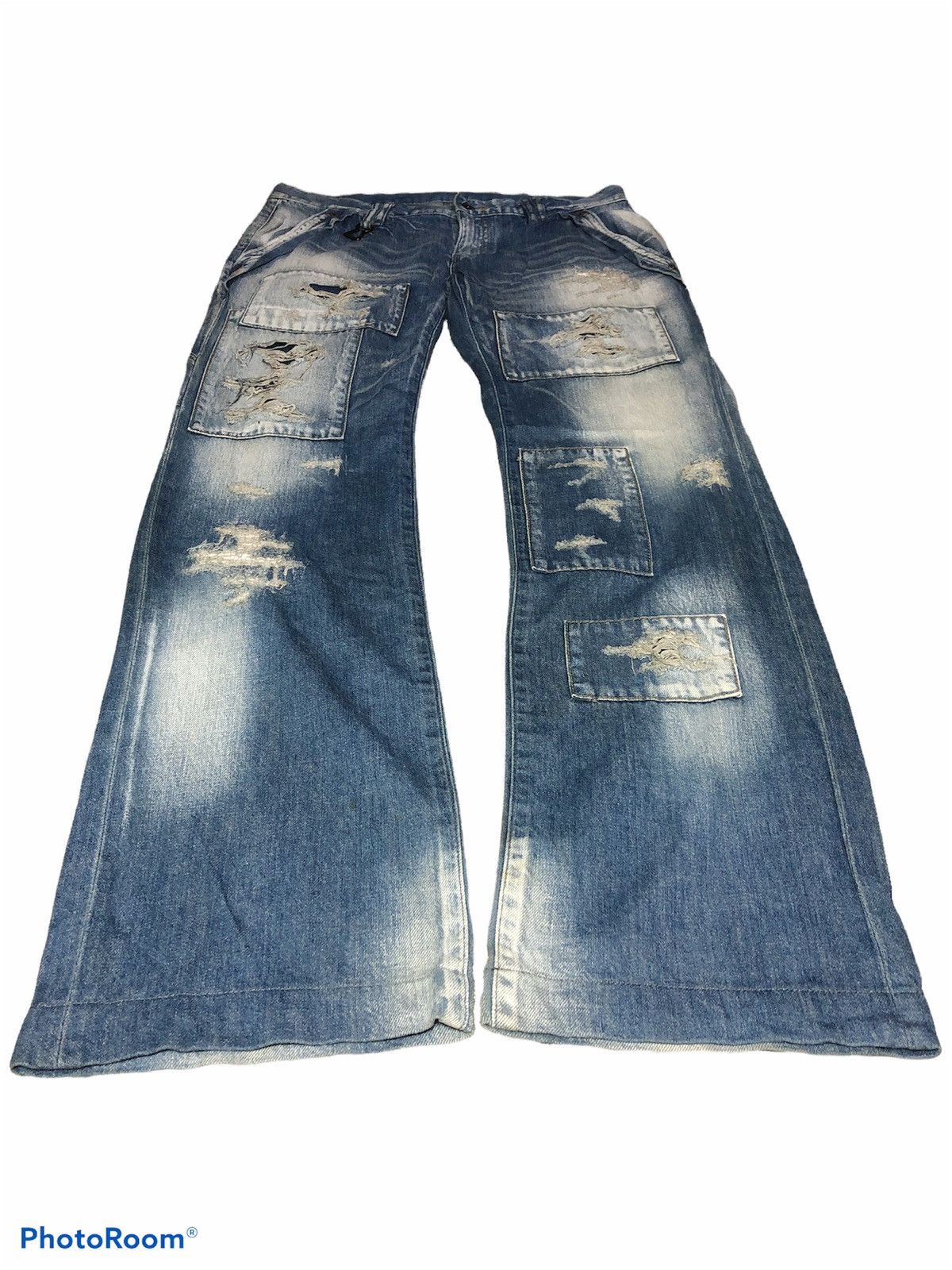 Japanese Brand HALB PATCHES DISTRESSED CARPENTER JEANS Size US 33 - 3 Thumbnail