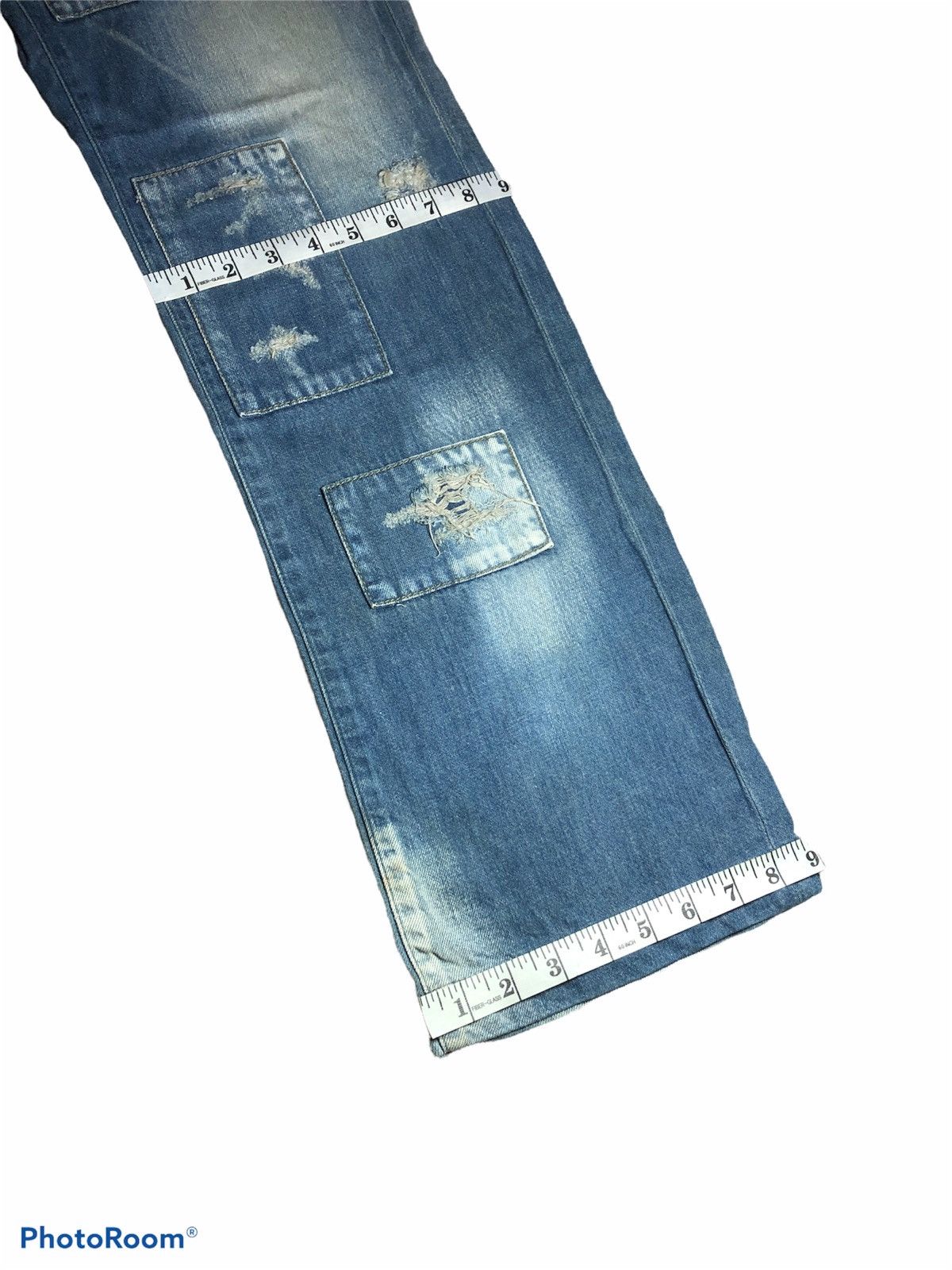 Japanese Brand HALB PATCHES DISTRESSED CARPENTER JEANS Size US 33 - 10 Thumbnail