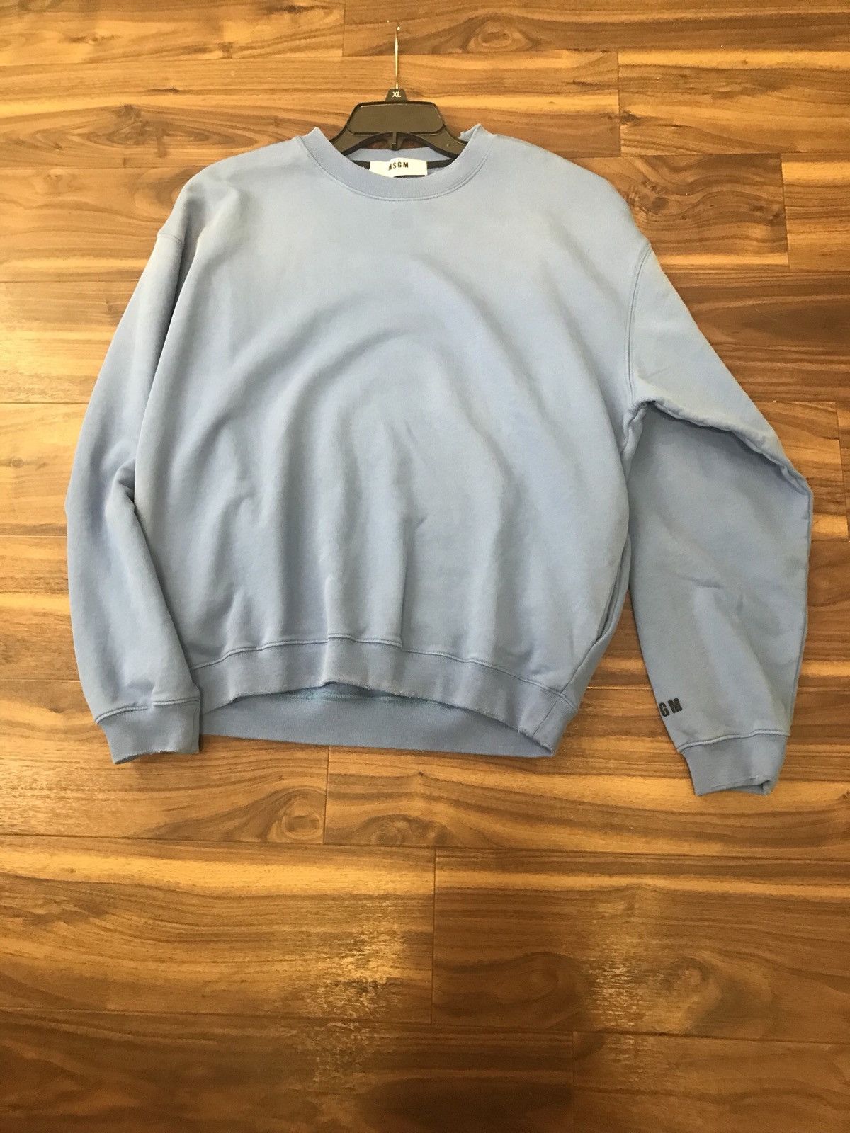 MSGM Light Blue Crew Neck Sweater With Pockets Size US M / EU 48-50 / 2 - 1 Thumbnail