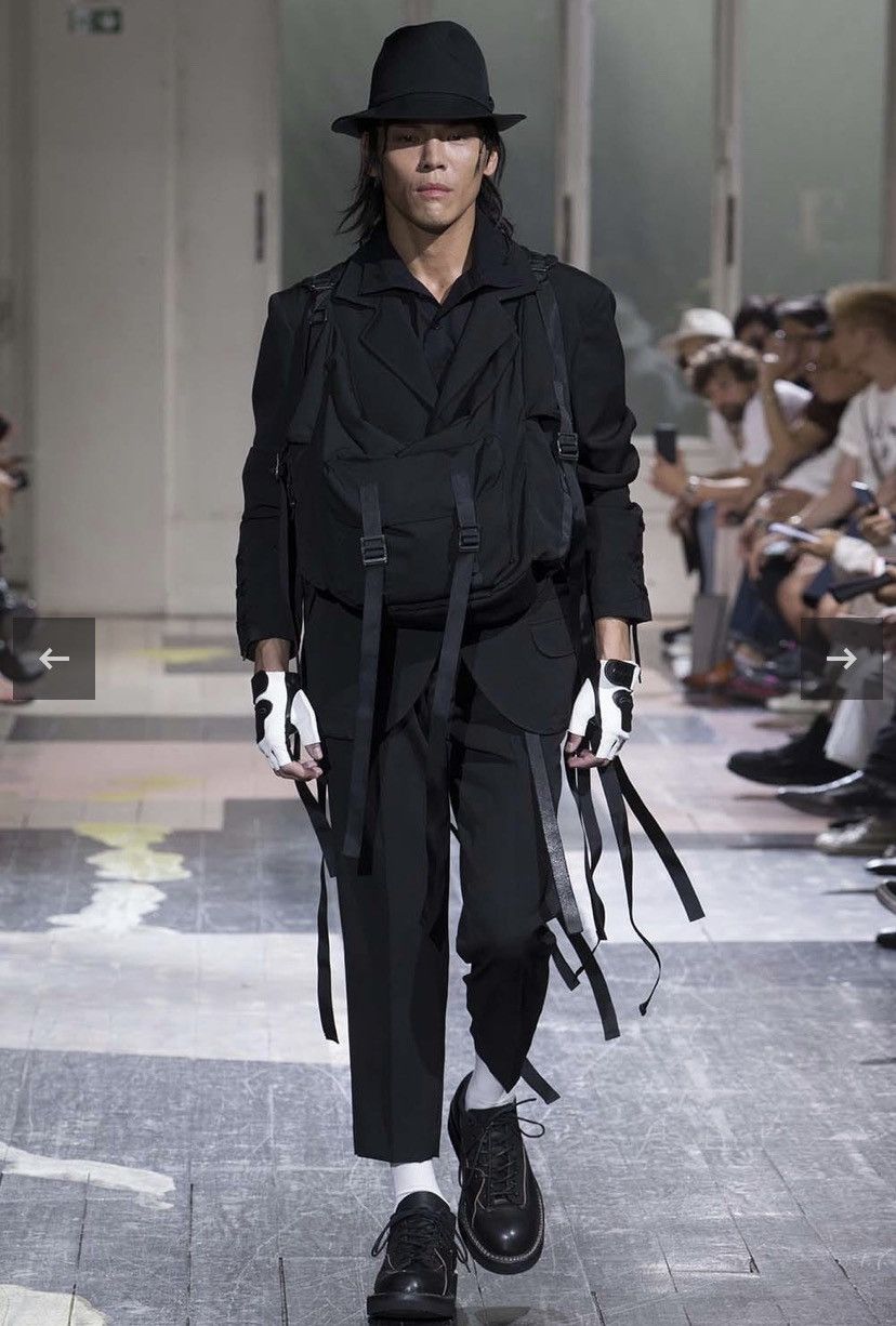 image of Yohji Yamamoto Ss18 Runway Open Button Shirt in Black, Men's (Size Medium)