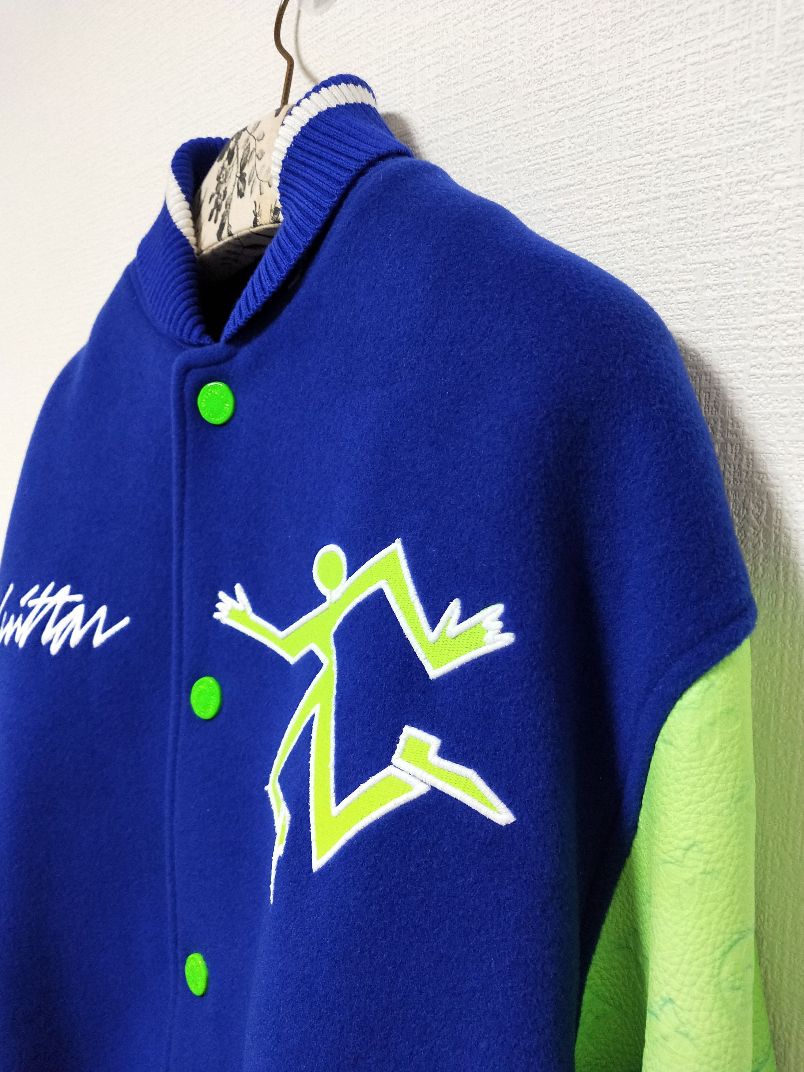 Louis Vuitton × Virgil Abloh Mixed Gradient Leather Bomber Varsity Jacket Size US L / EU 52-54 / 3 - 3 Thumbnail