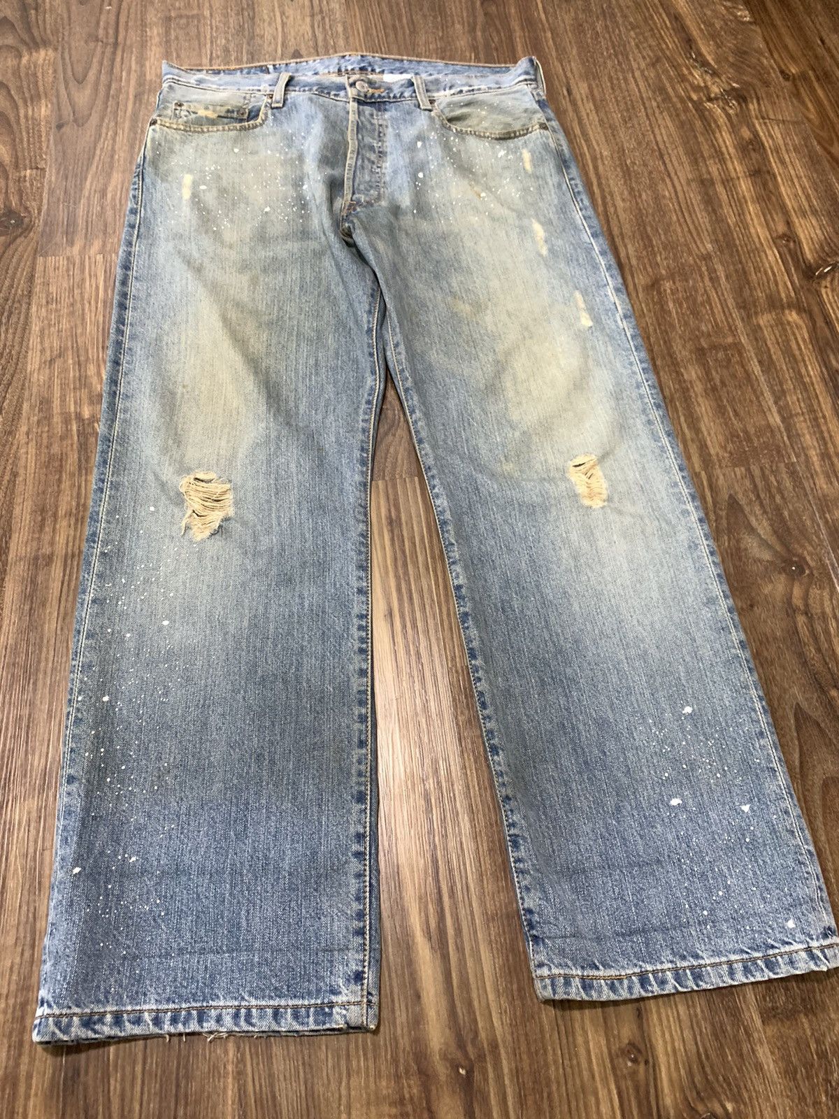 Levi's Levis 501 Distressed Paint Splatter Denim Size US 36 / EU 52 - 3 Thumbnail