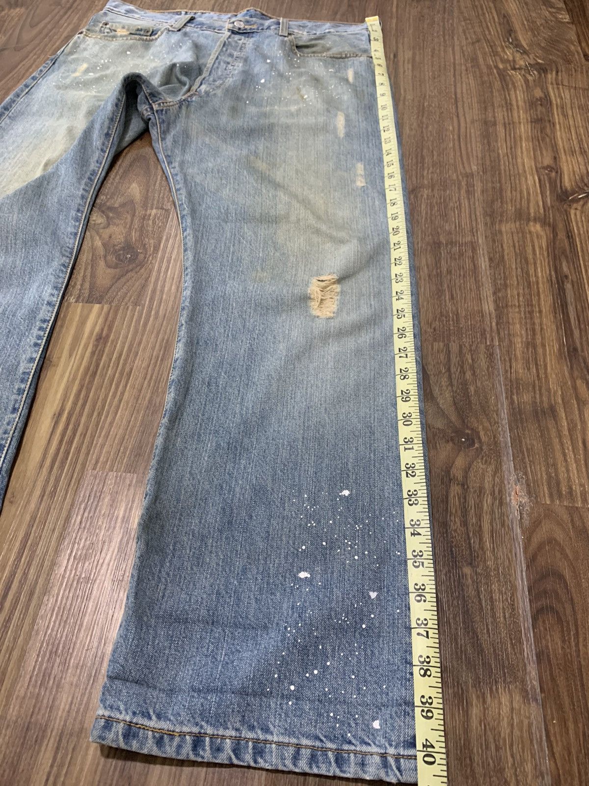 Levi's Levis 501 Distressed Paint Splatter Denim Size US 36 / EU 52 - 13 Thumbnail
