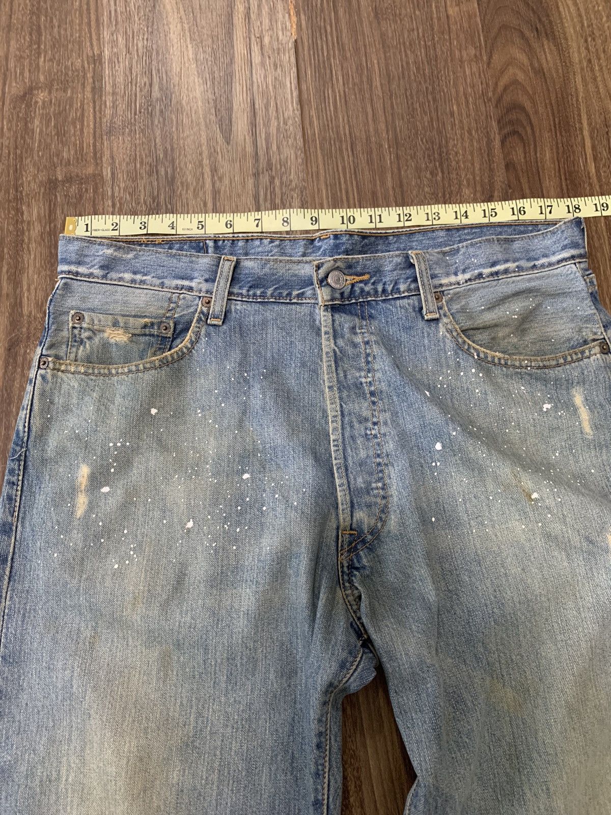 Levi's Levis 501 Distressed Paint Splatter Denim Size US 36 / EU 52 - 8 Thumbnail