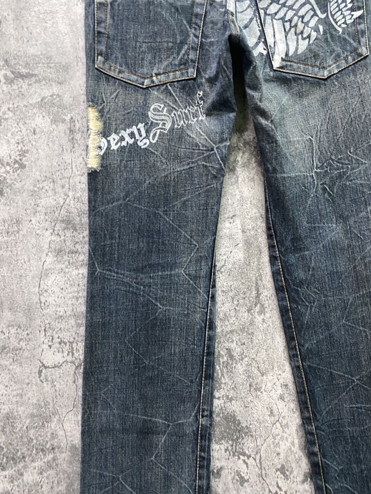 Designer × Japanese Brand Japanese K.U.I Distressed Wing Design Denim Size US 32 / EU 48 - 12 Thumbnail