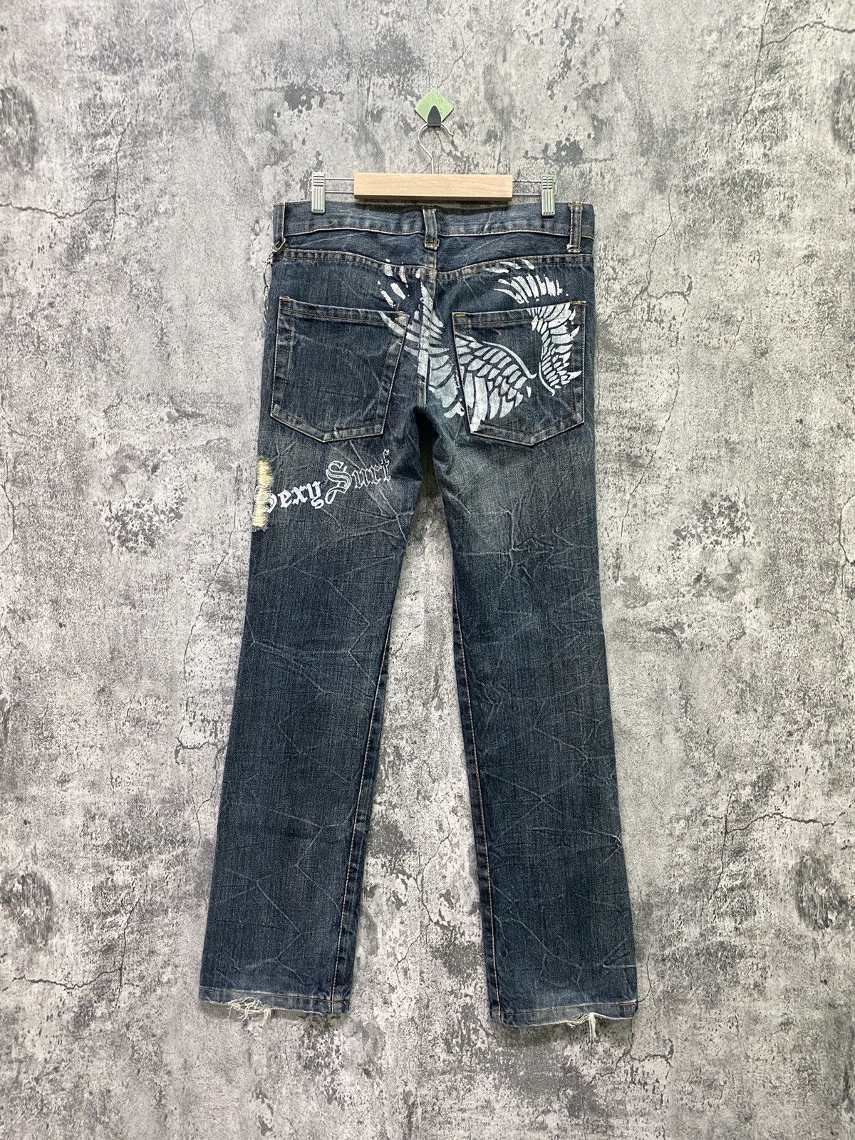 Designer × Japanese Brand Japanese K.U.I Distressed Wing Design Denim Size US 32 / EU 48 - 1 Thumbnail