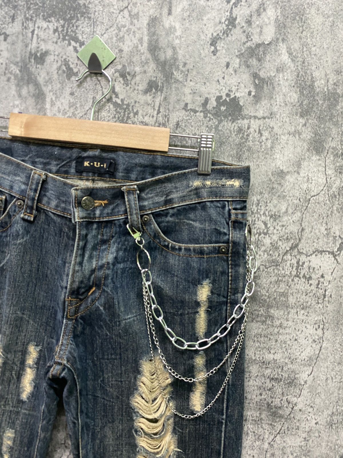 Designer × Japanese Brand Japanese K.U.I Distressed Wing Design Denim Size US 32 / EU 48 - 4 Thumbnail