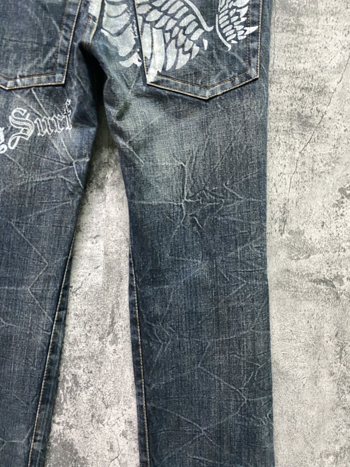 Designer × Japanese Brand Japanese K.U.I Distressed Wing Design Denim Size US 32 / EU 48 - 14 Thumbnail