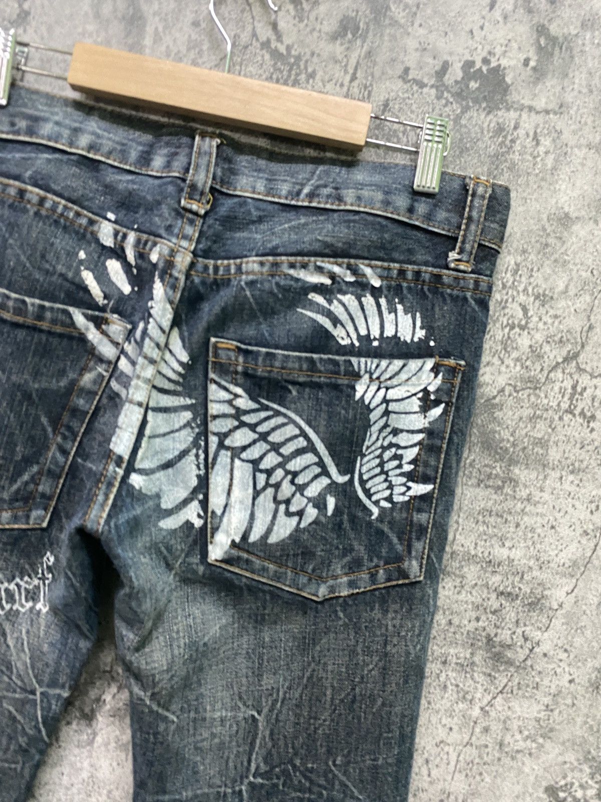 Designer × Japanese Brand Japanese K.U.I Distressed Wing Design Denim Size US 32 / EU 48 - 11 Thumbnail